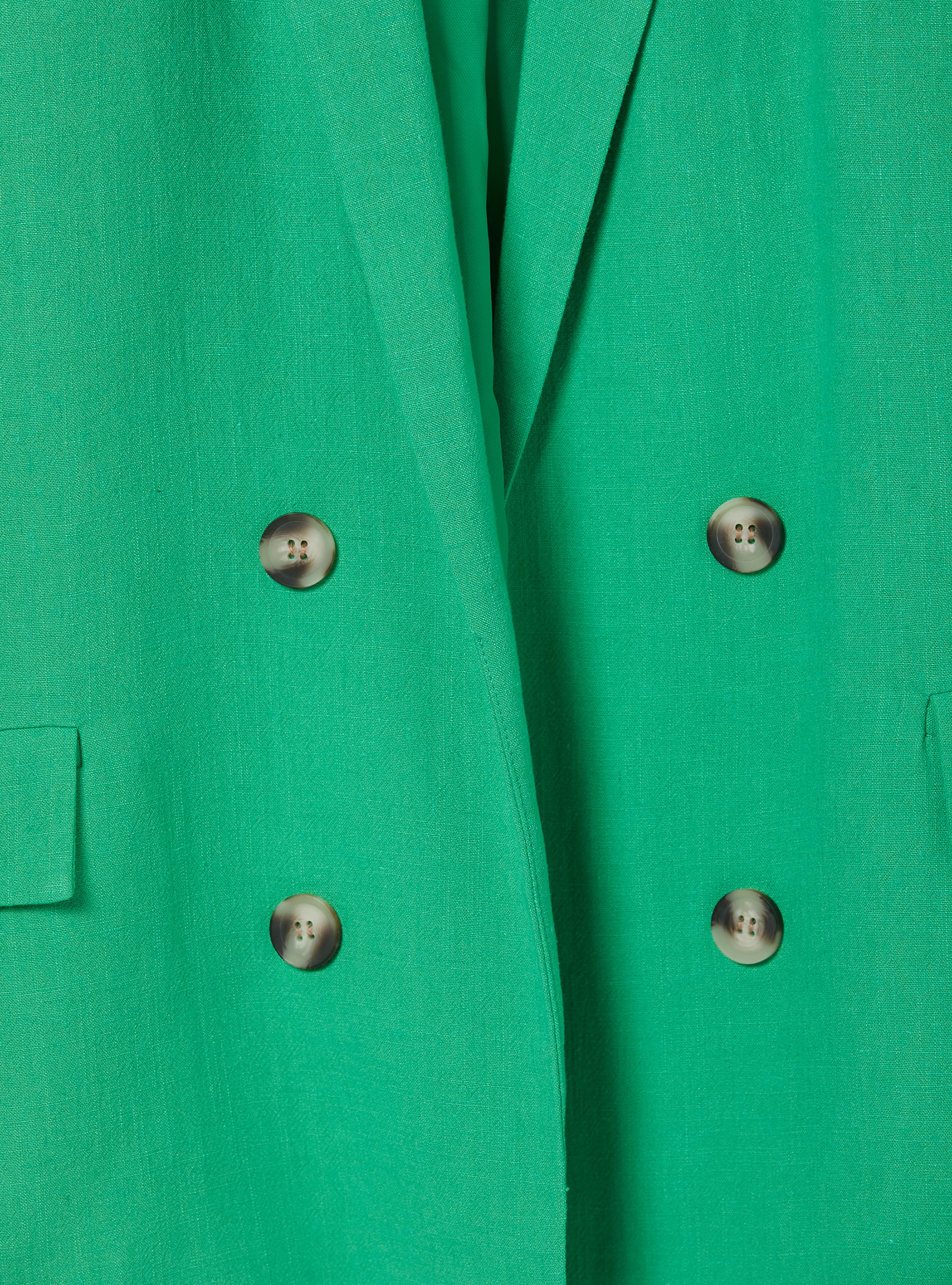 Blazer doppiopetto in misto lino, GN3 GREEN LIGHT