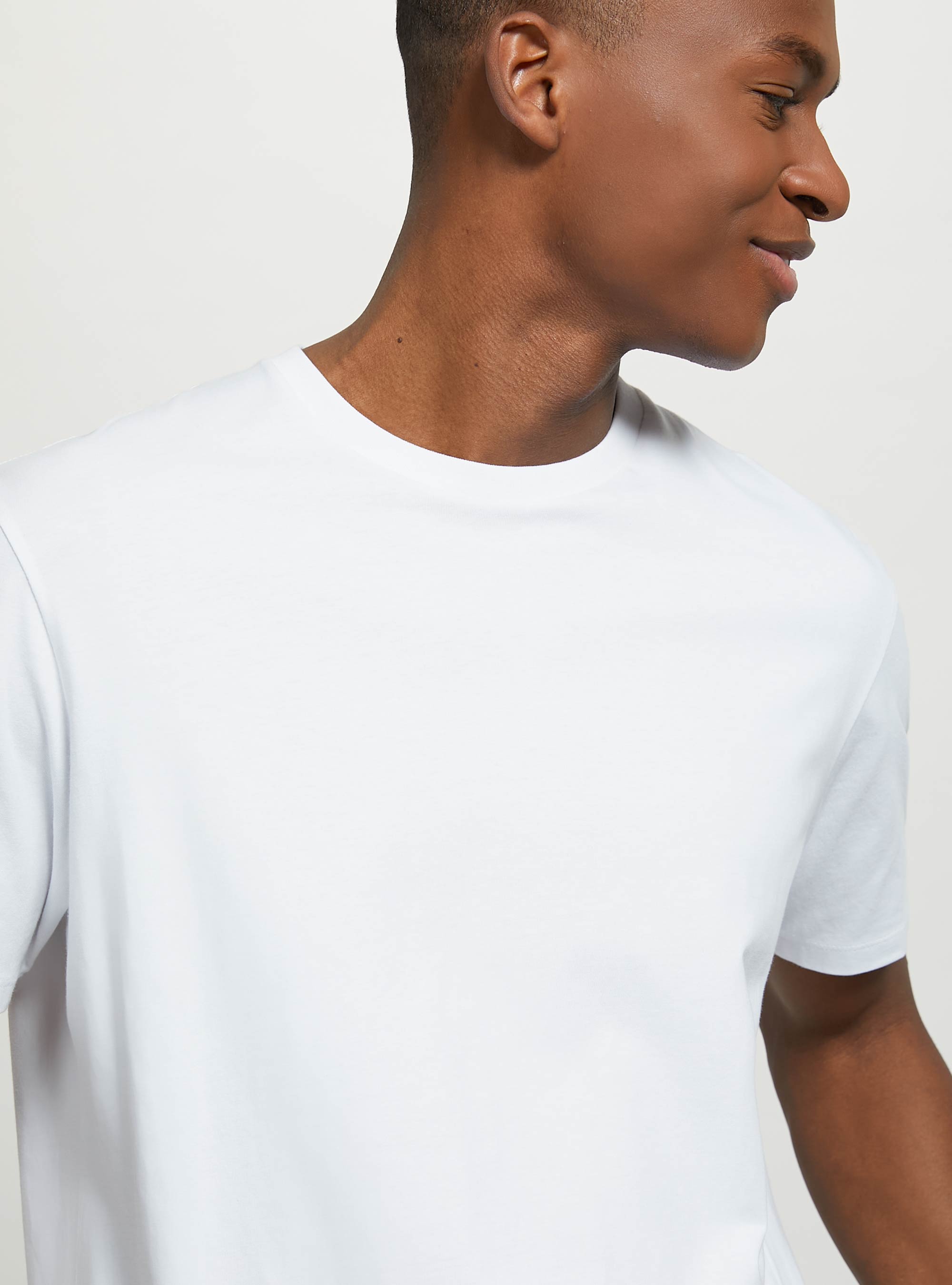 Camiseta de algodón con cuello redondo, WH2 WHITE