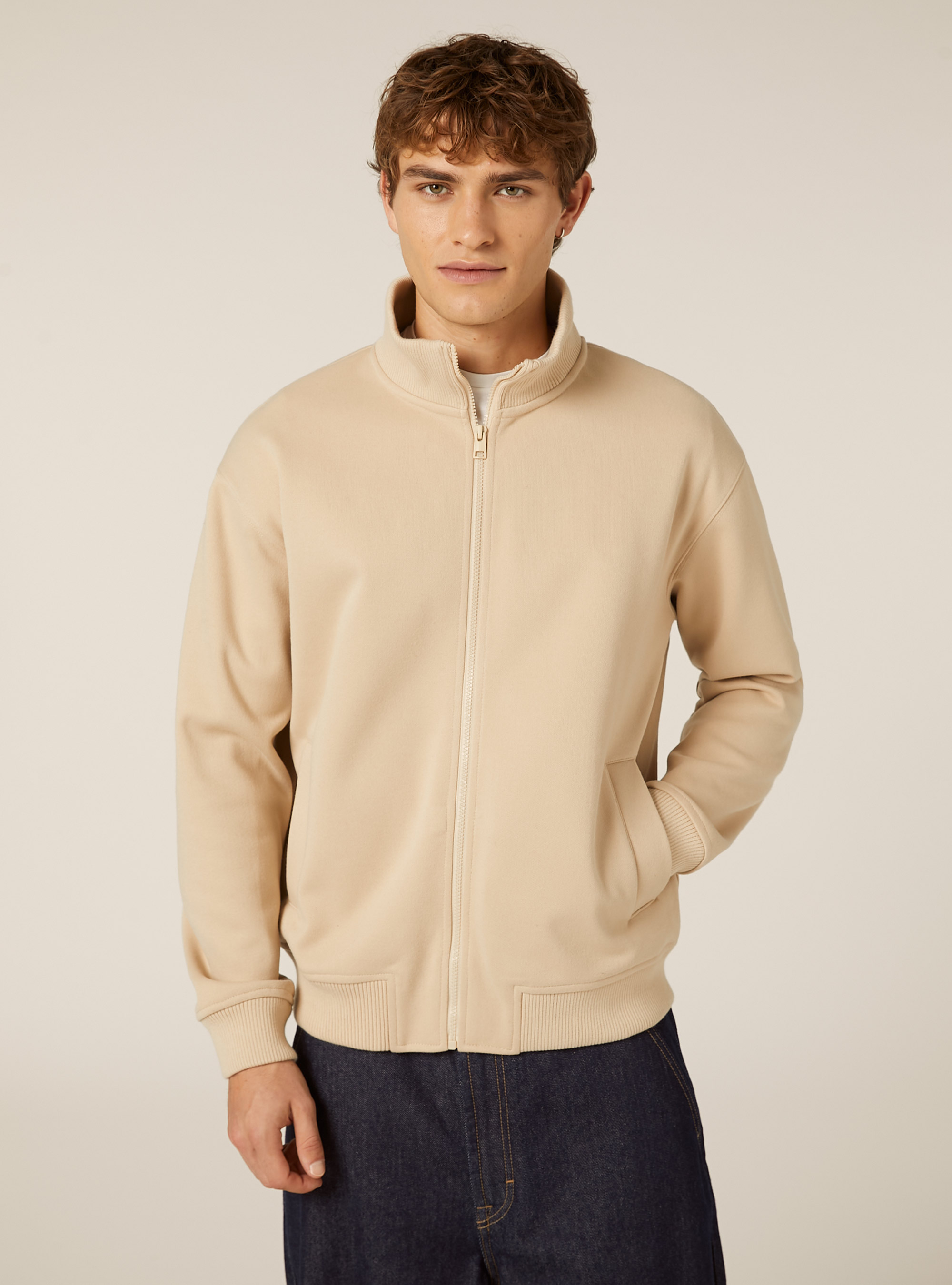 Half-zip jacket, BG3 BEIGE LIGHT