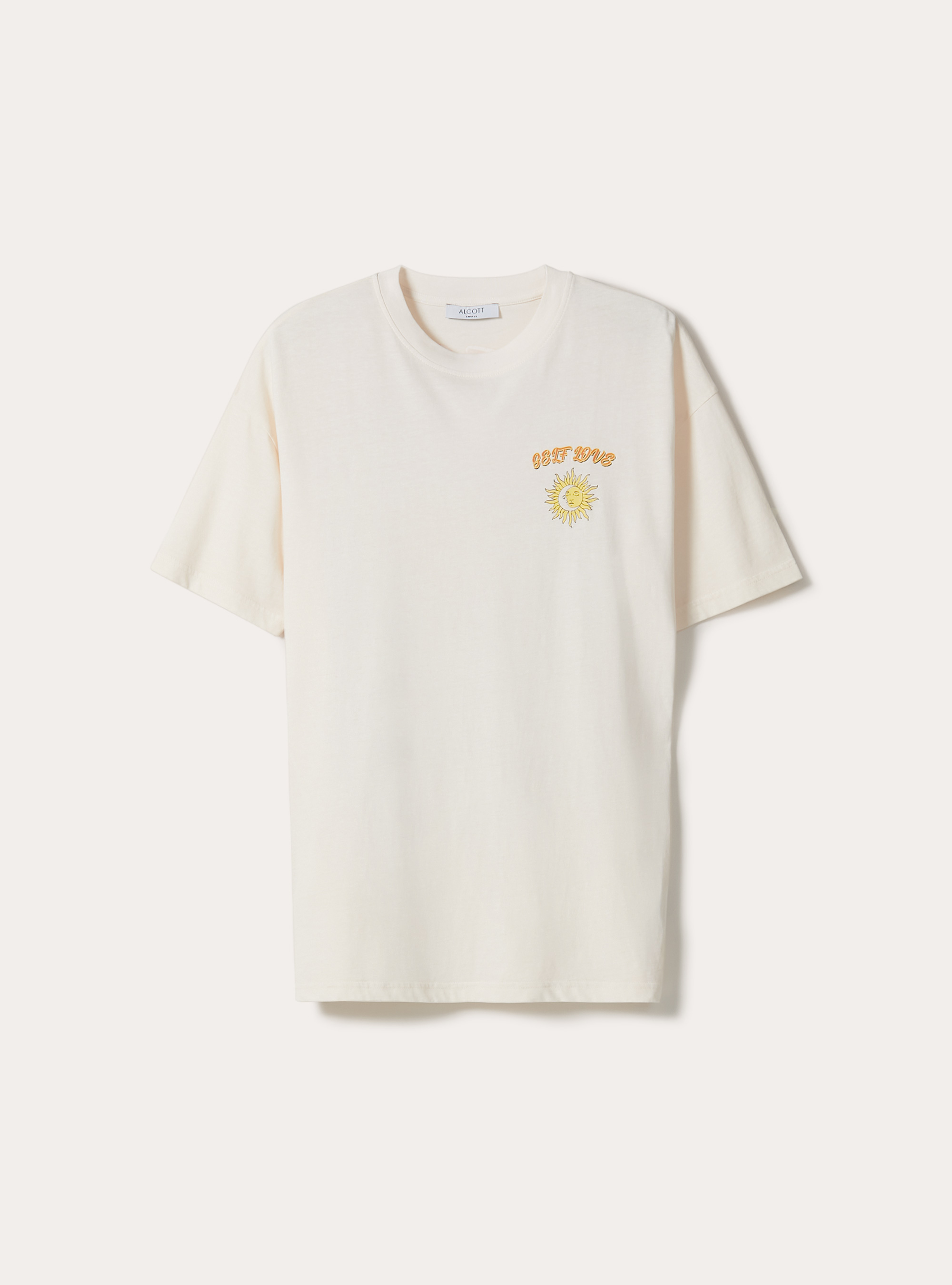 Cotton T-shirt with print, CR3 CREAM LIGHT