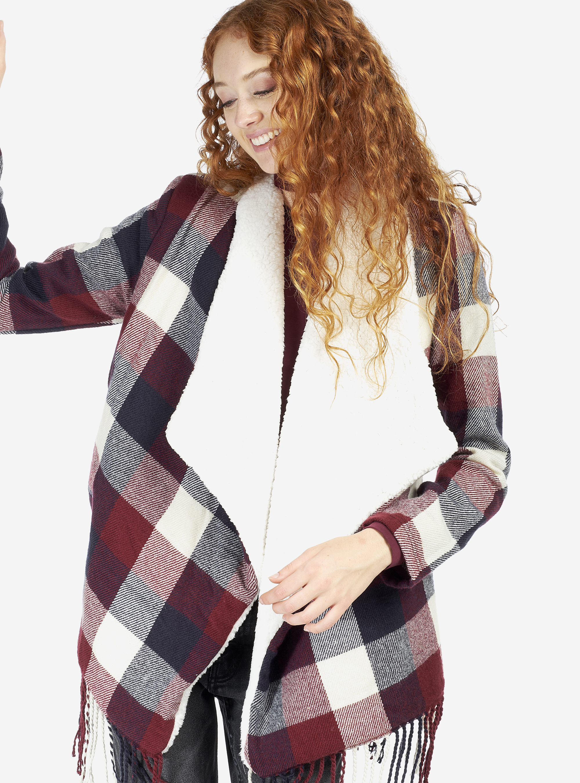 JACKET WITH FRINGES, OFF-WHITE