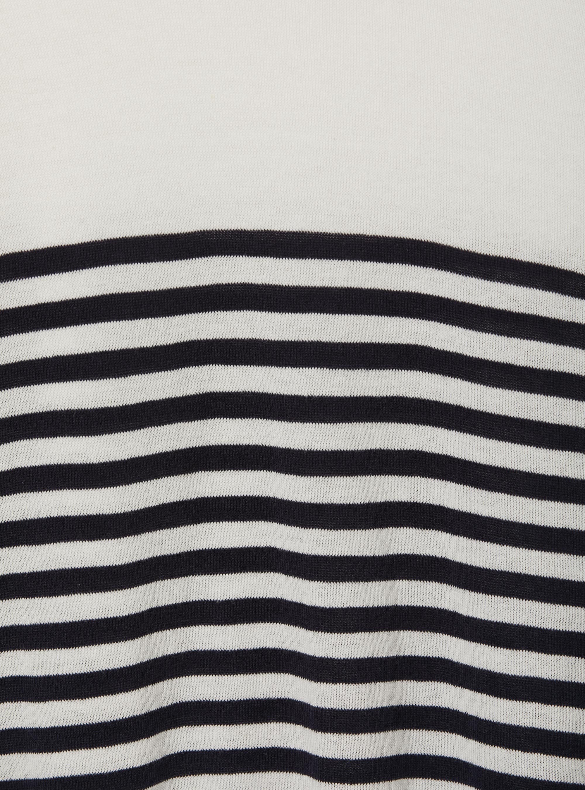 Short-sleeved cotton pullover, BLU/BIANCO B84