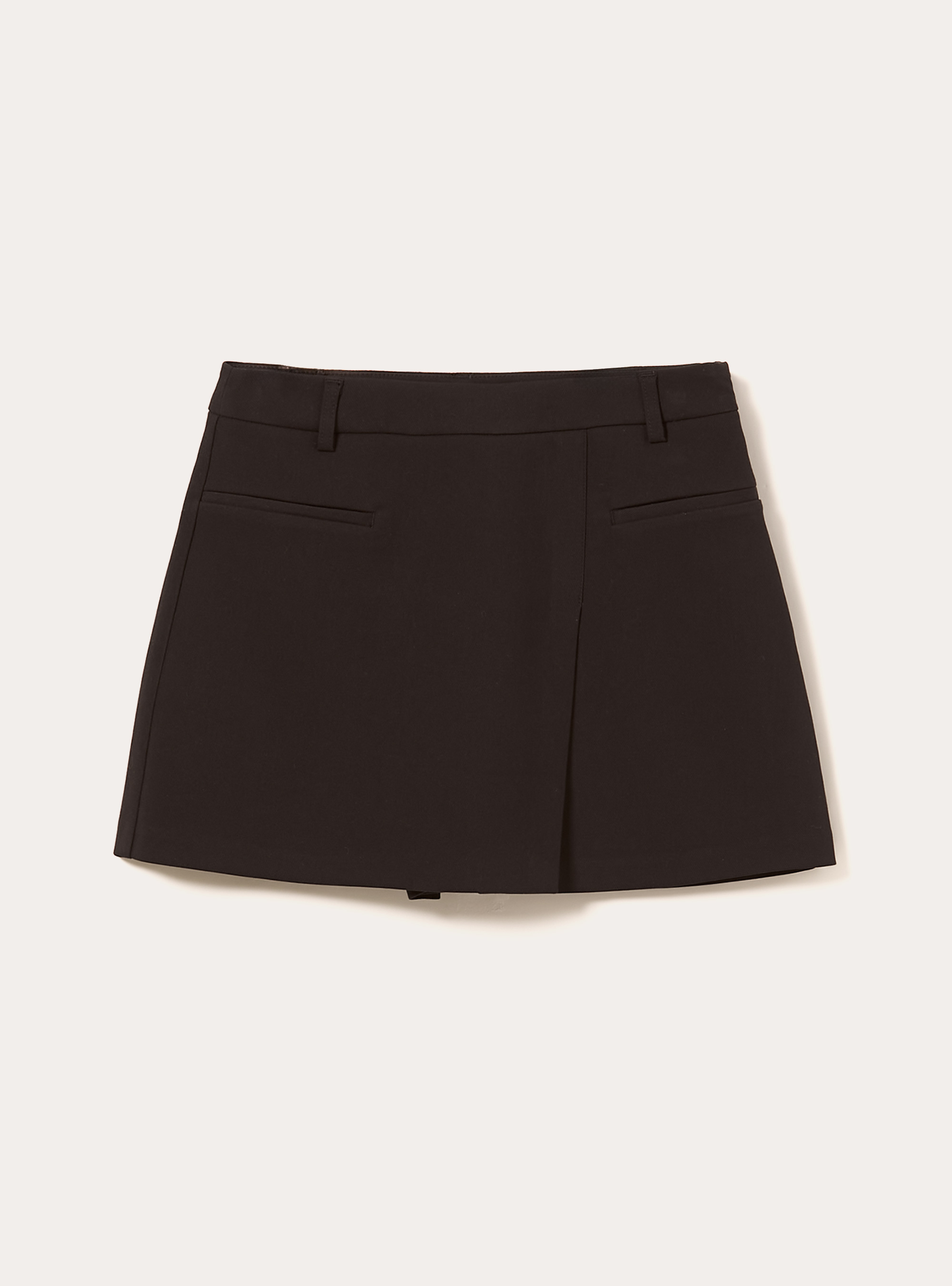 Falda pantalón cruzada lisa, BK1 BLACK