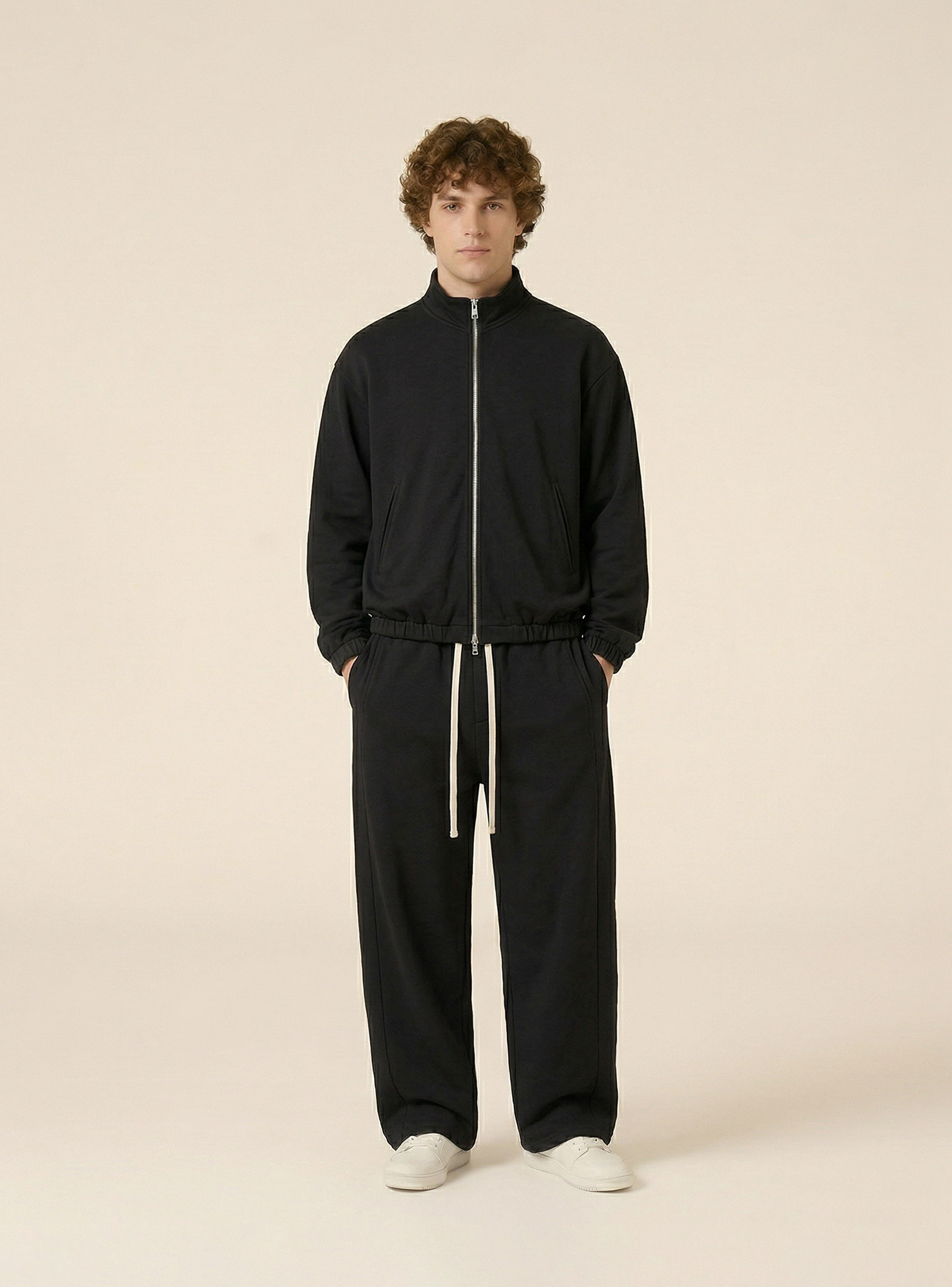 Jogger in felpa baloon fit, BK1 BLACK