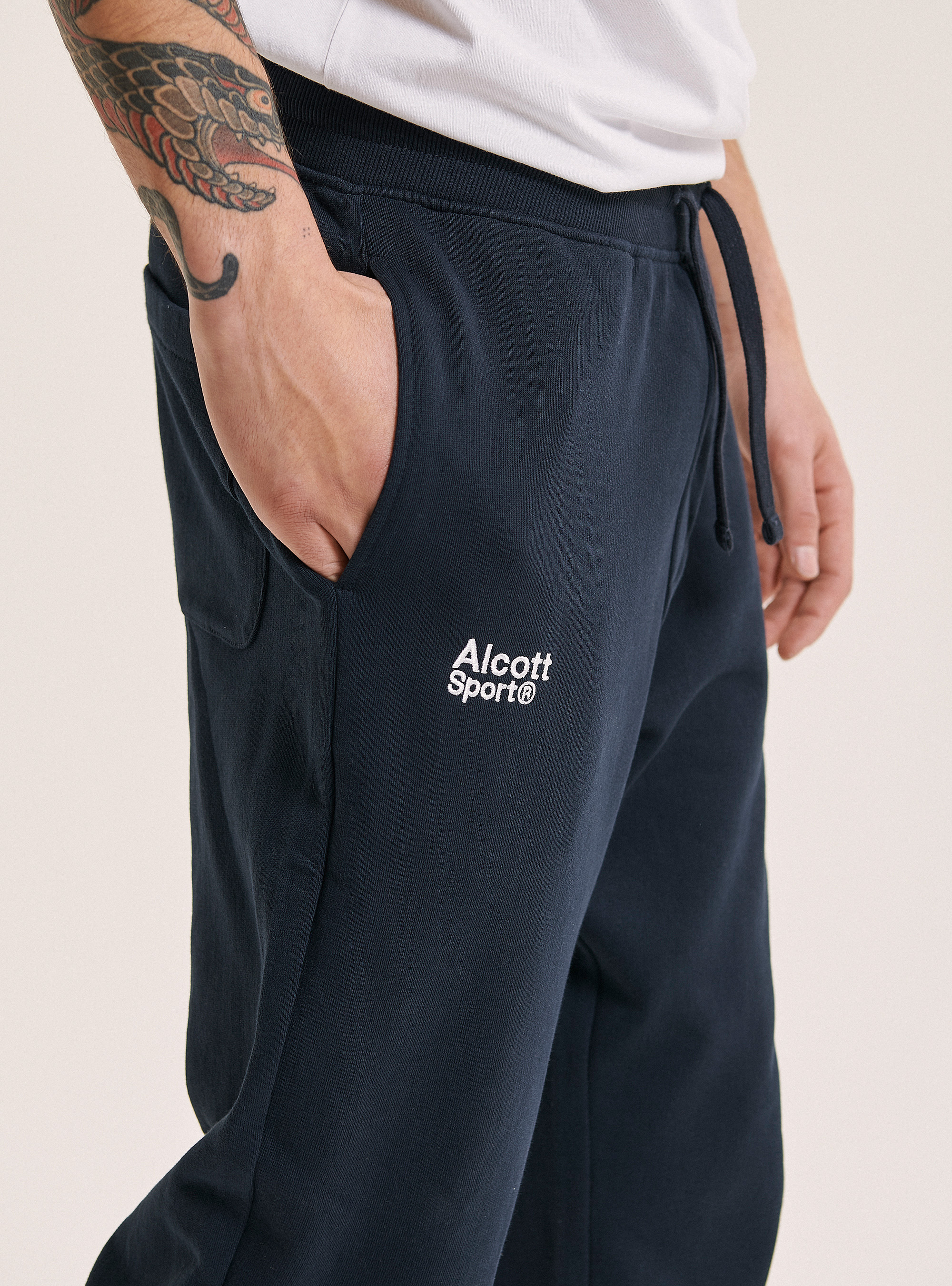 Sweathose mit elastischem Taillenbund und elastischem Bund, C2254 BLUE