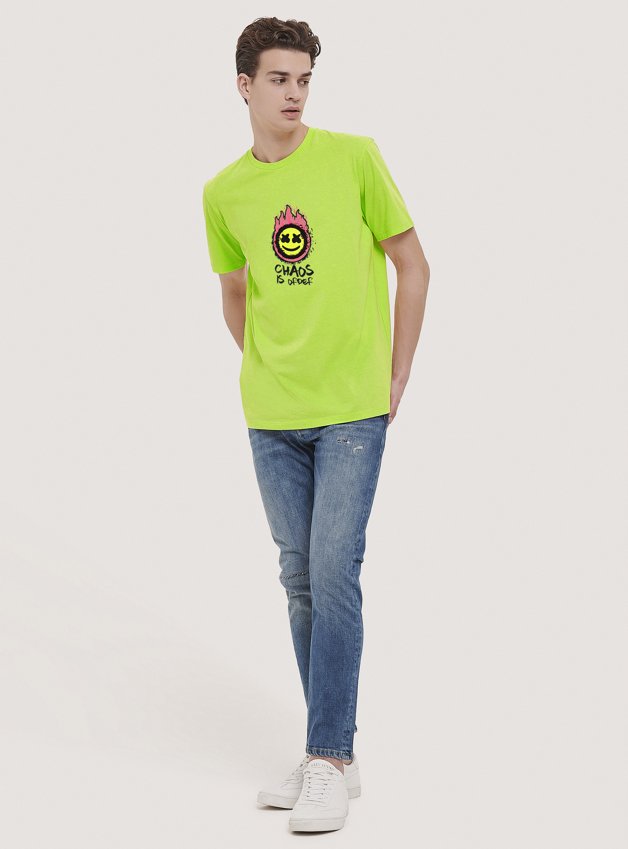 Camiseta con estampado Smile Collection, GC2 ACID GREEN MEDIUM
