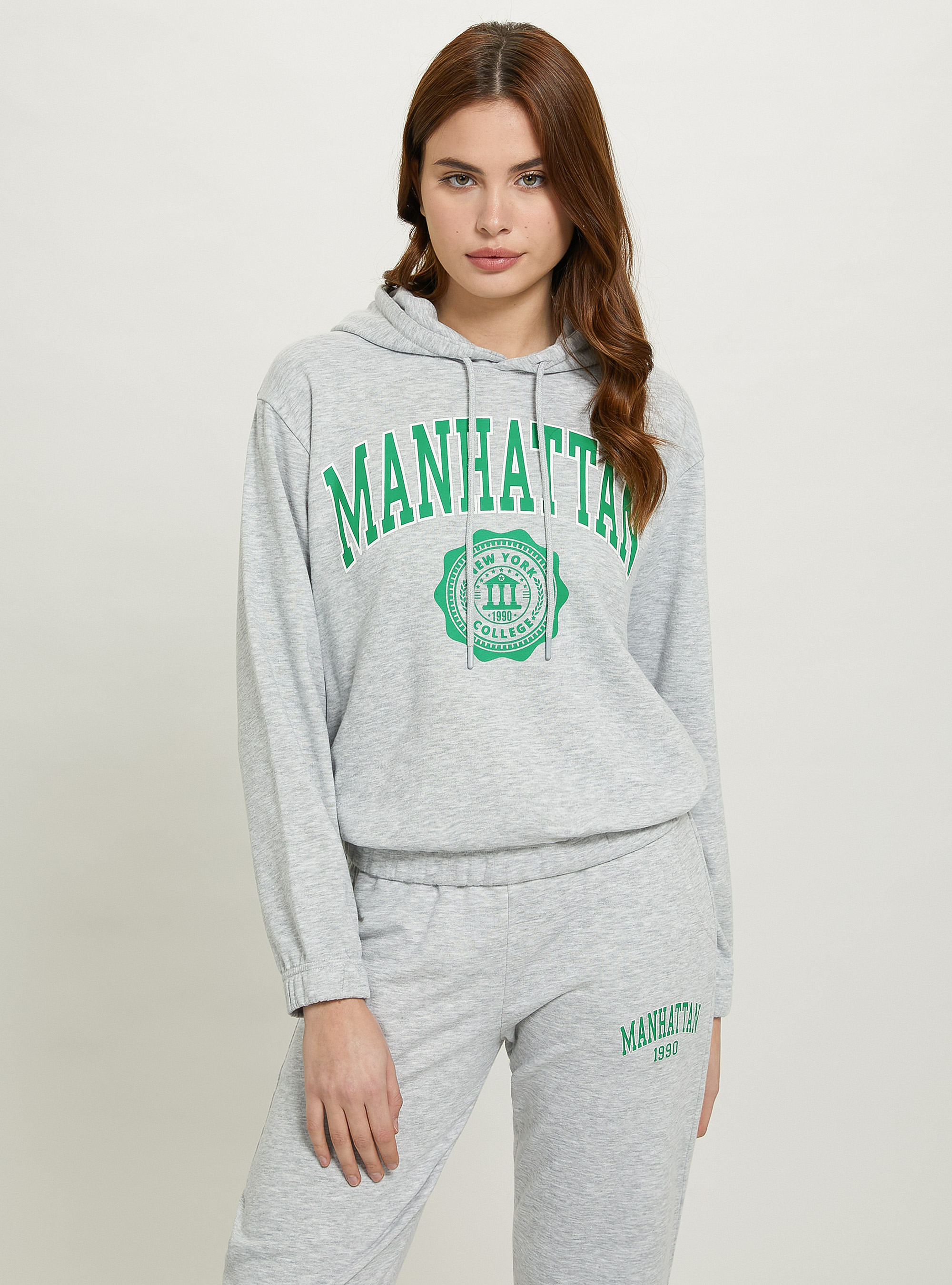 Sudadera College con banda elástica, MGY3 GREY MEL LIGHT