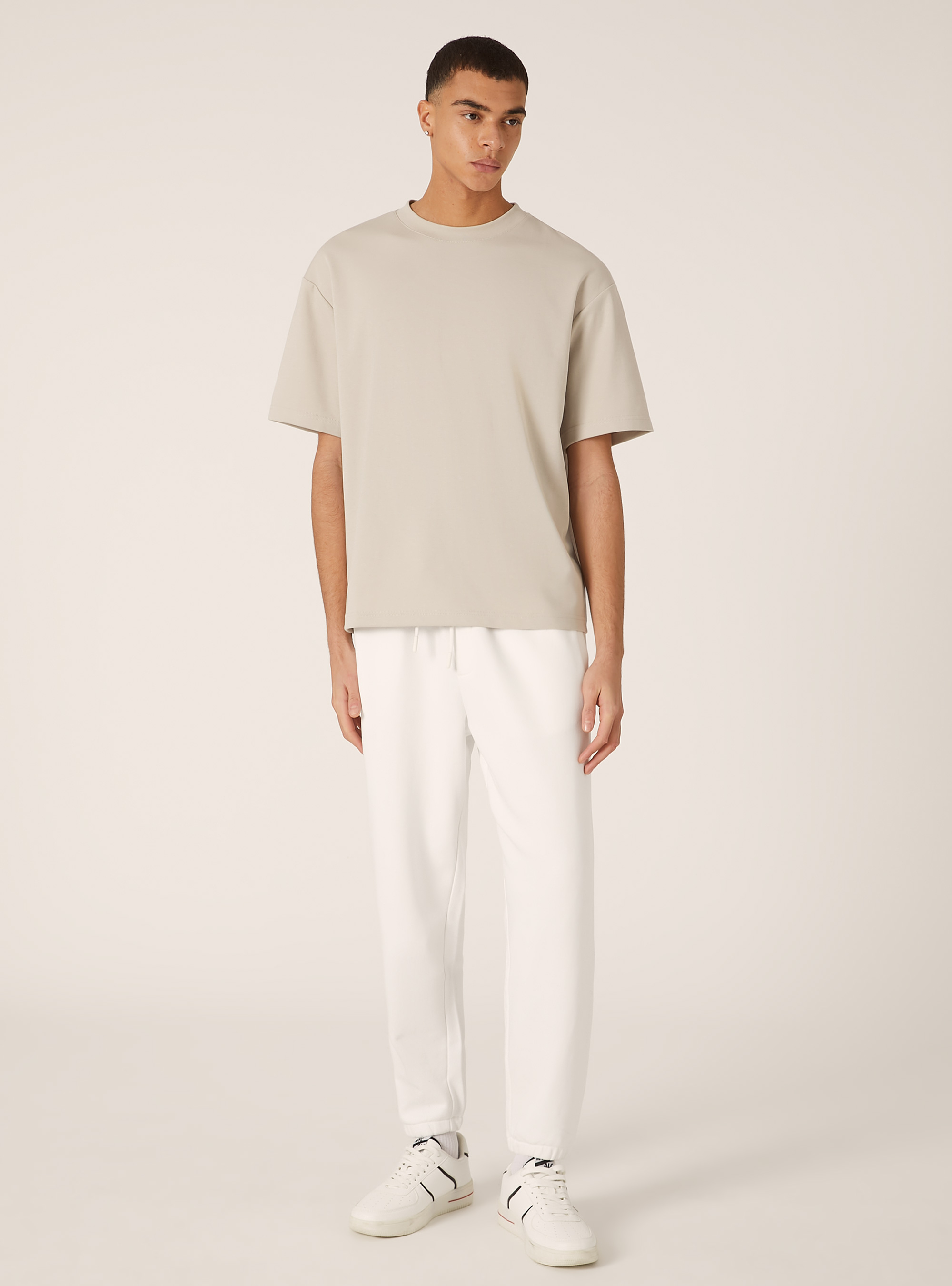 Plush jogger trousers, WH1 OFF WHITE