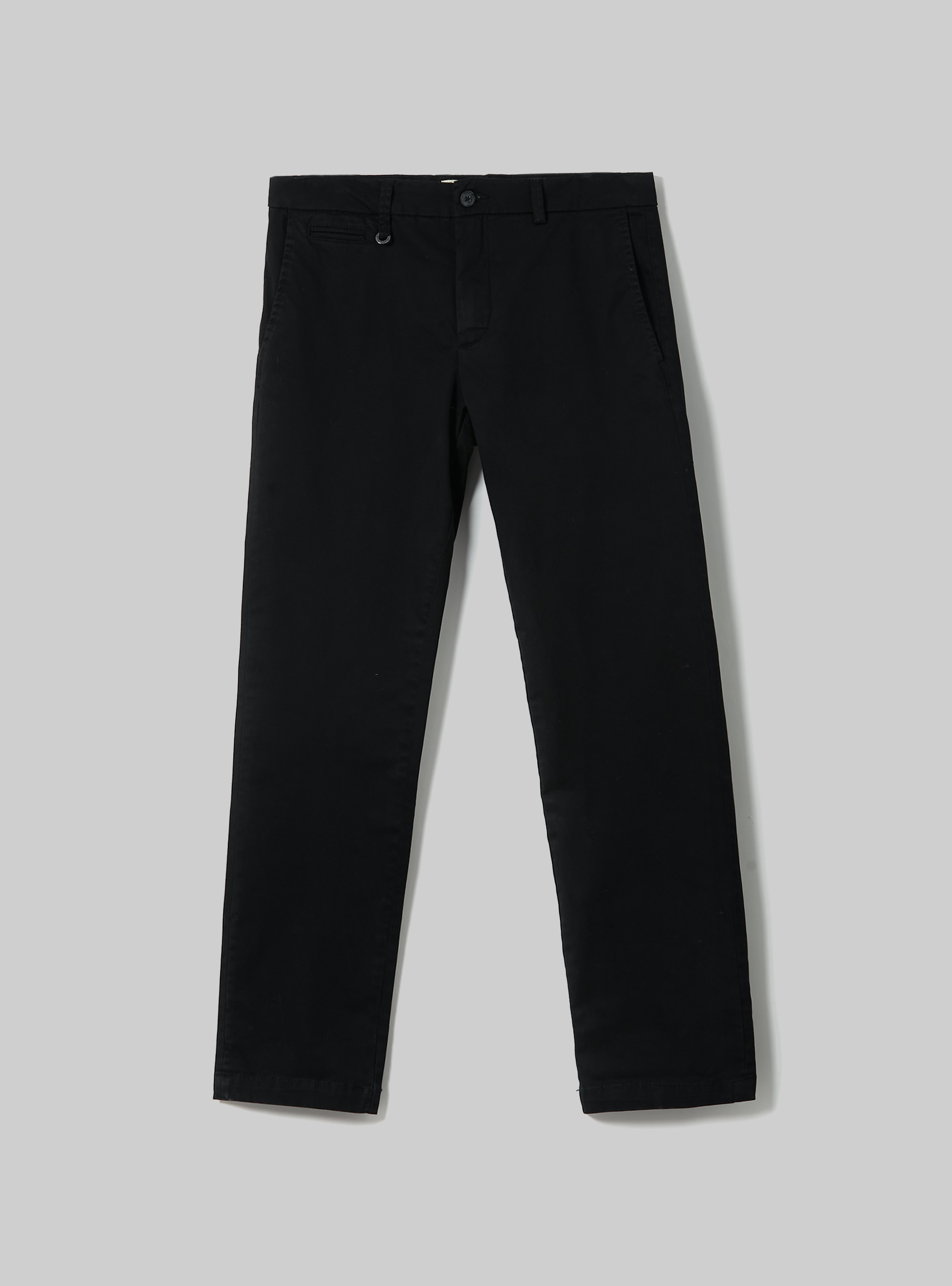 Stretch cotton twill chinos, BK1 BLACK