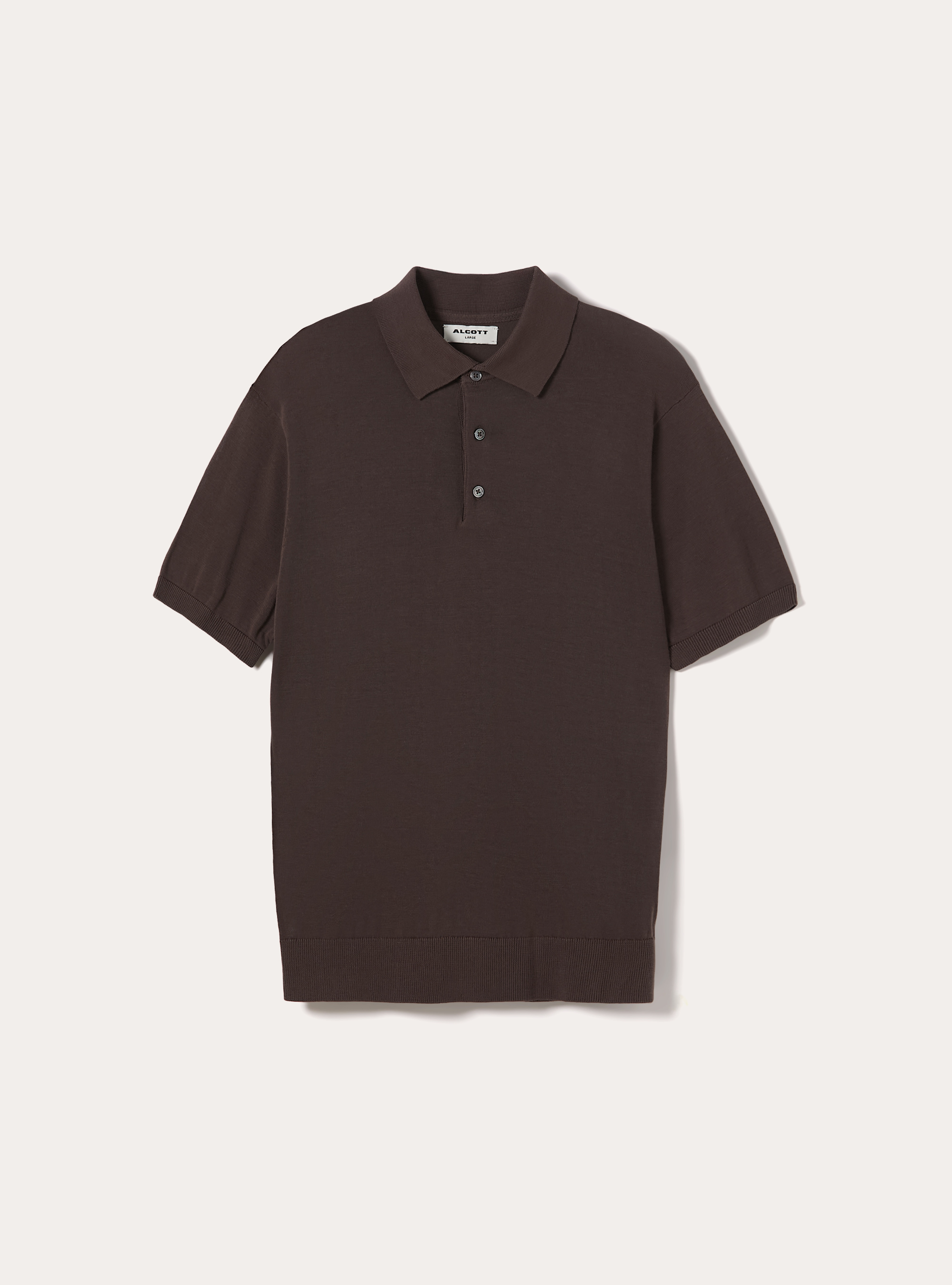 Extrafine cotton knit polo shirt, BR2 BROWN MEDIUM