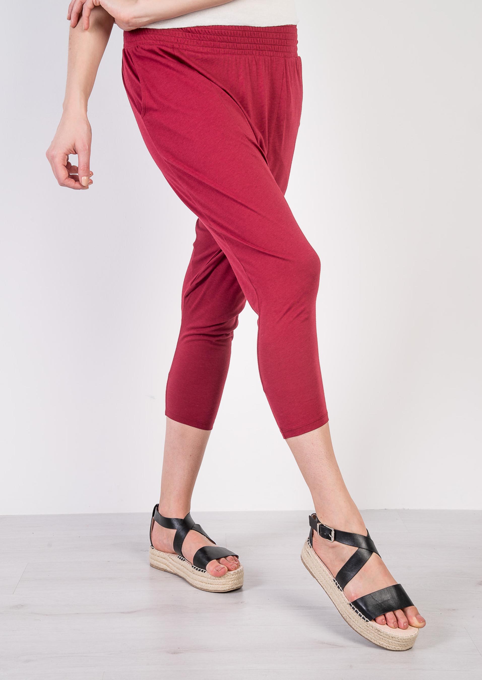 Pantalone con cavallo basso, C0308 BORDEAUX