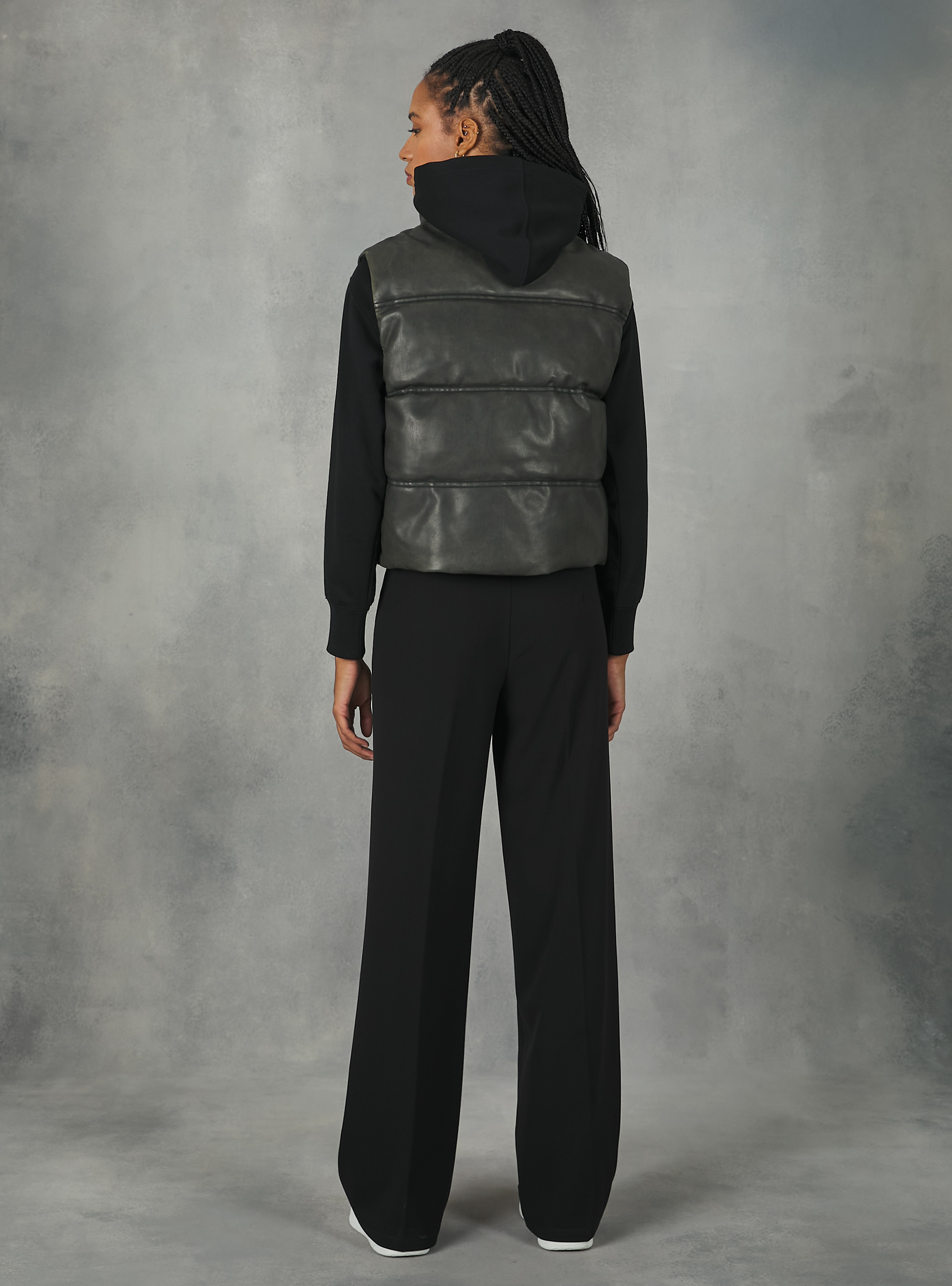 Leather-effect sleeveless jacket with recycled padding, BR2 BROWN MEDIUM