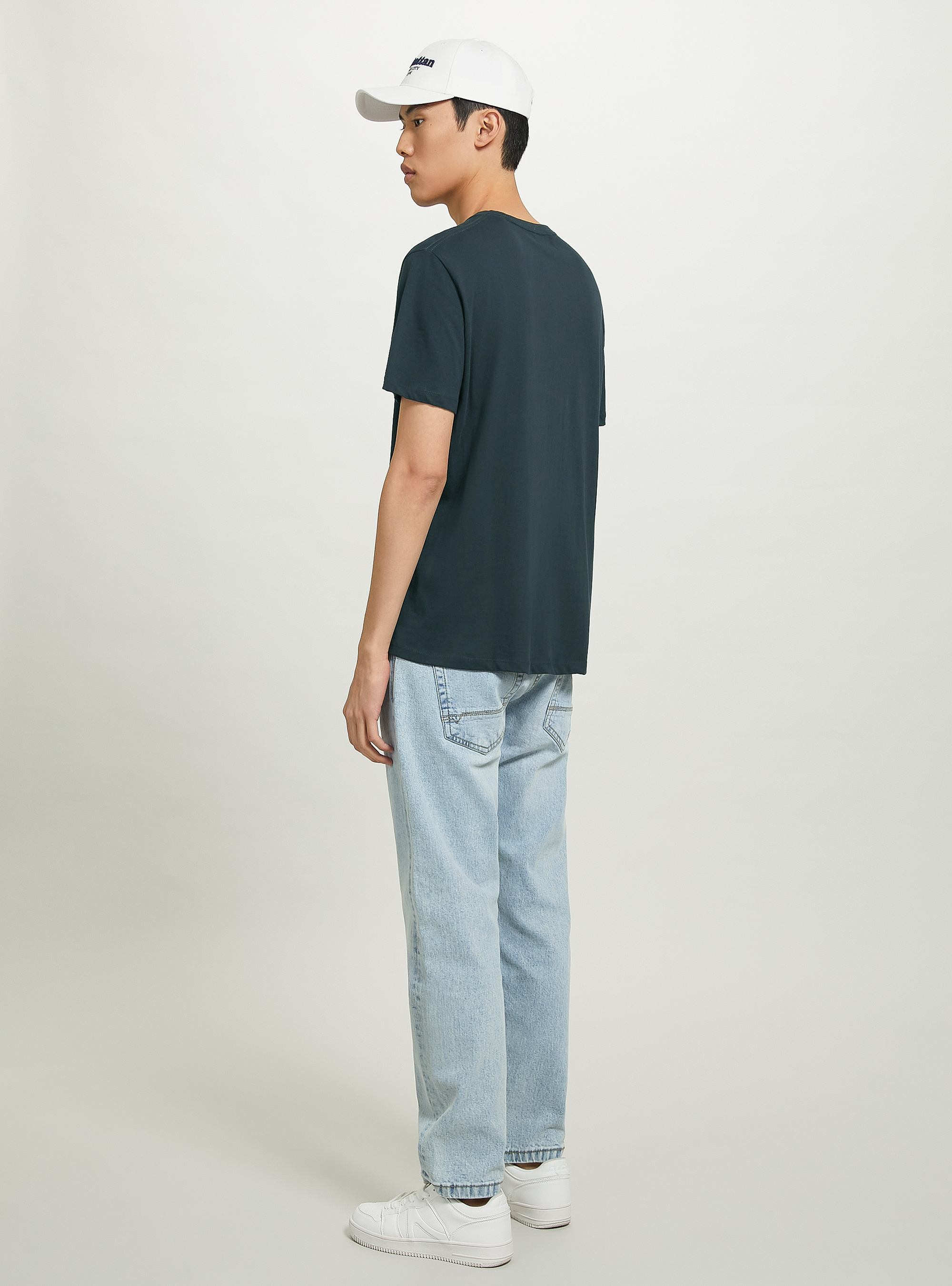 Crew-neck cotton T-shirt, BL3 BLUE LIGHT