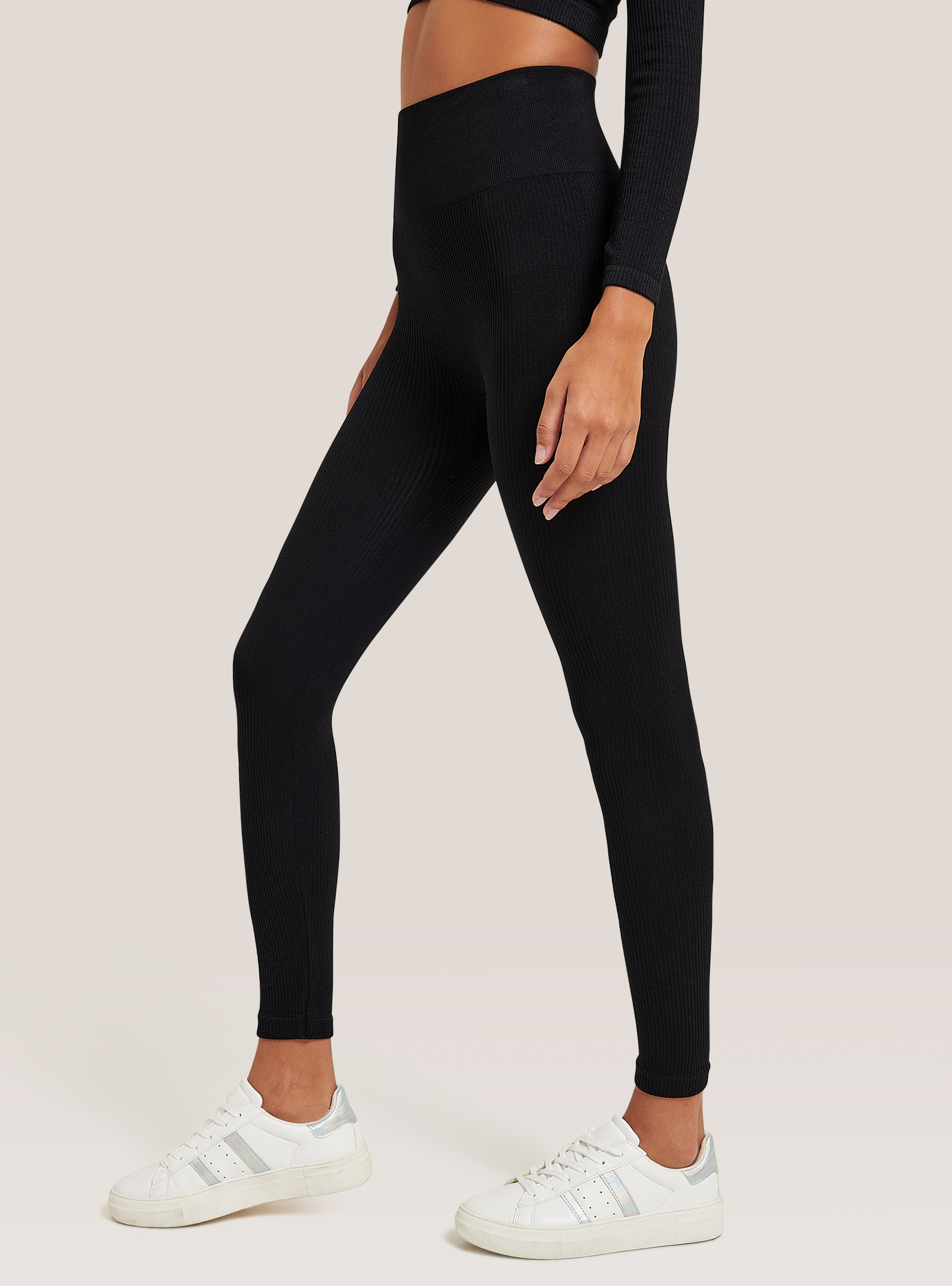 Polainas de punto elástico, NEGRO