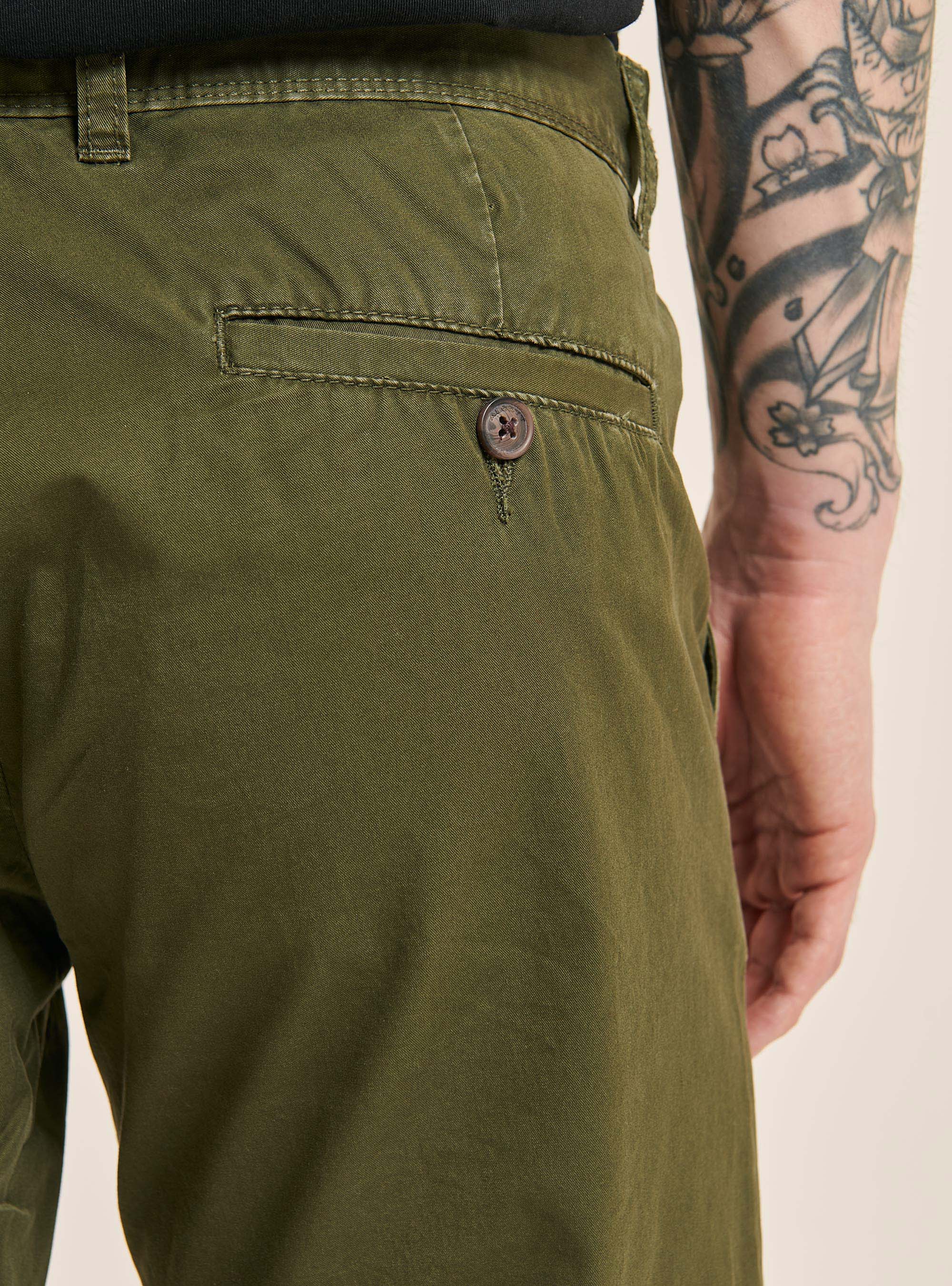 Pantaloni chinos in twill, C6573 KAKY