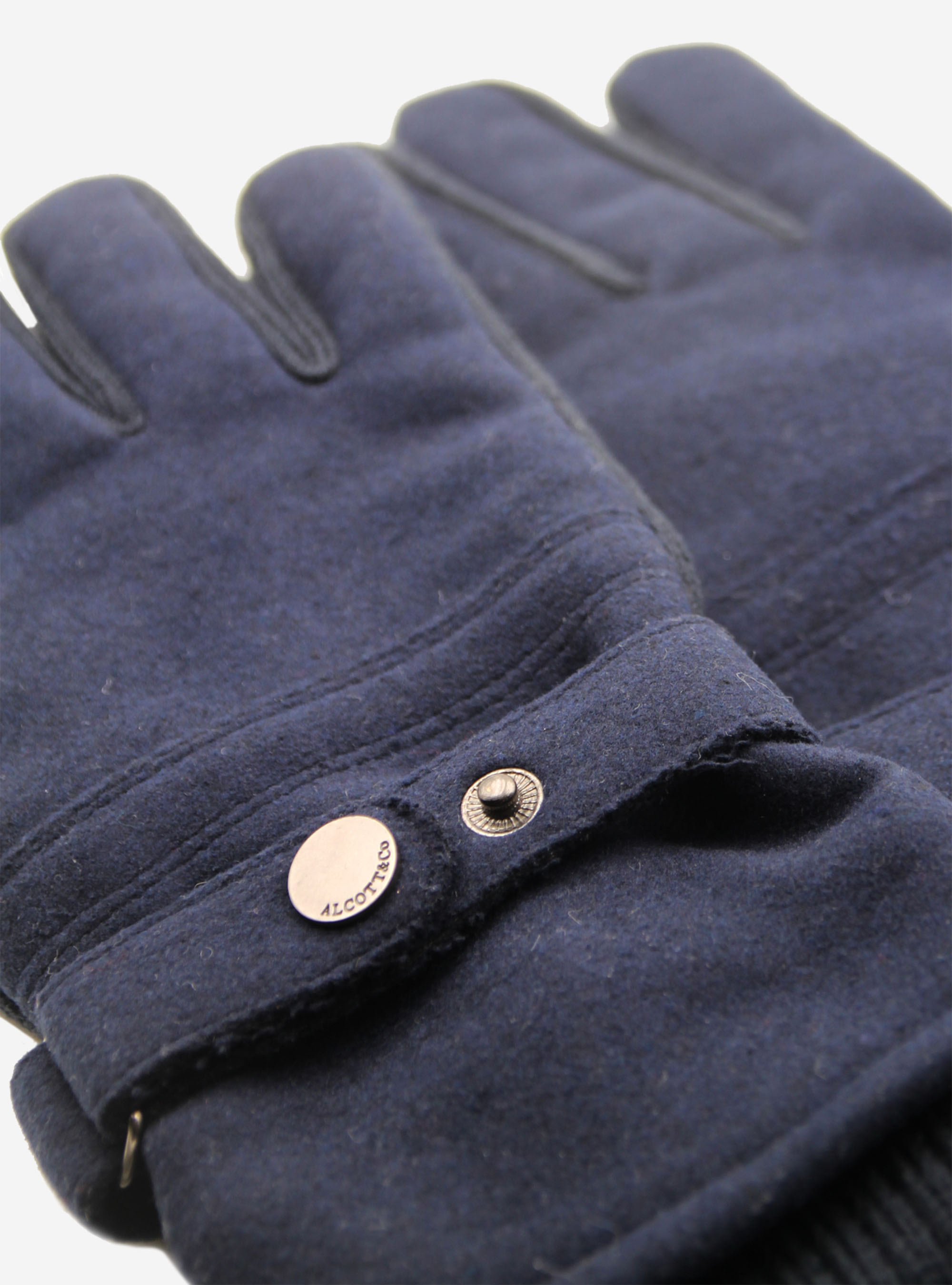 GUANTES DE MEZCLA DE LANA, AZUL MARINO