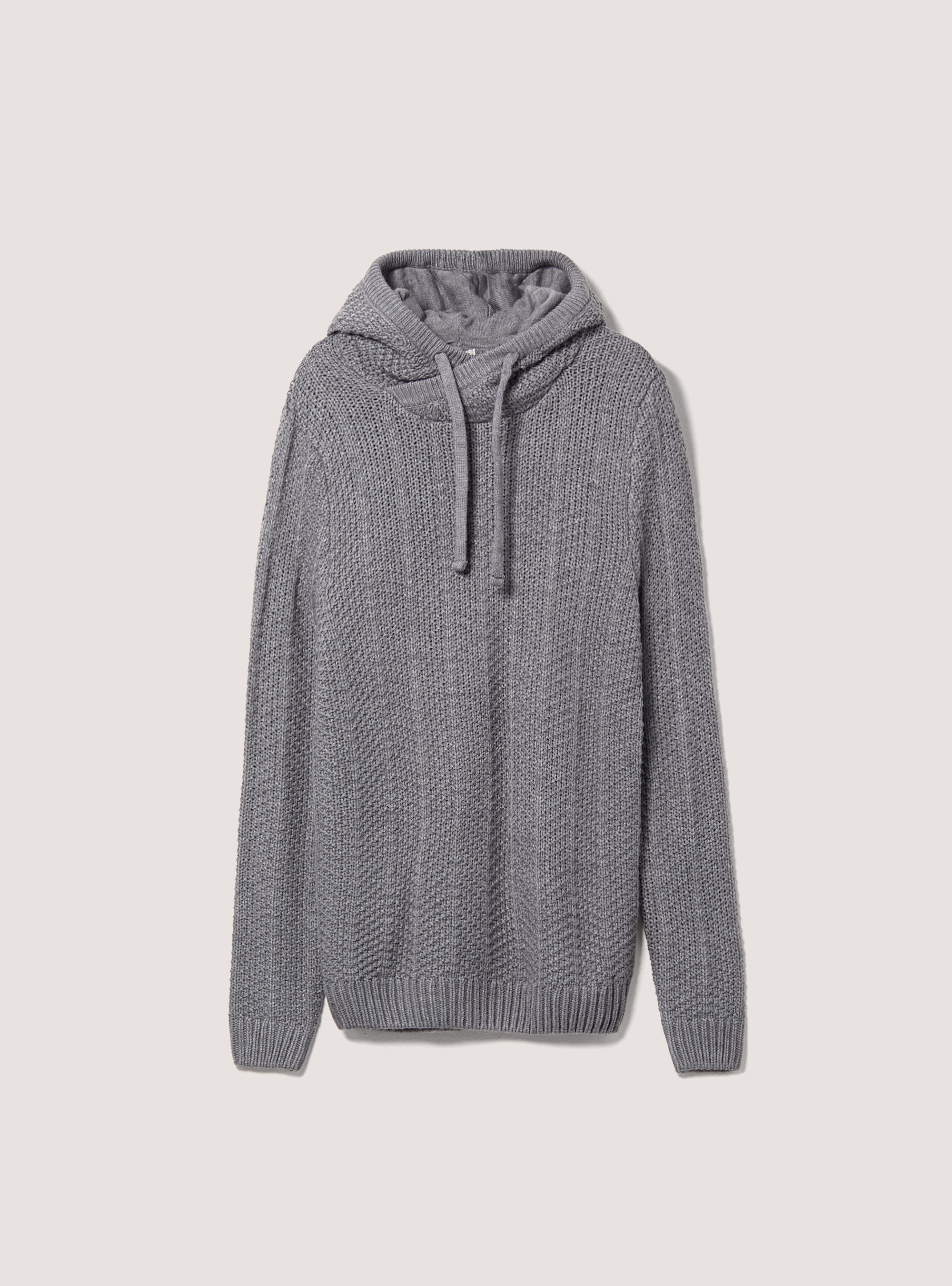 Jersey con capucha en mezcla de lana, GRIS OSCURO MELANGE
