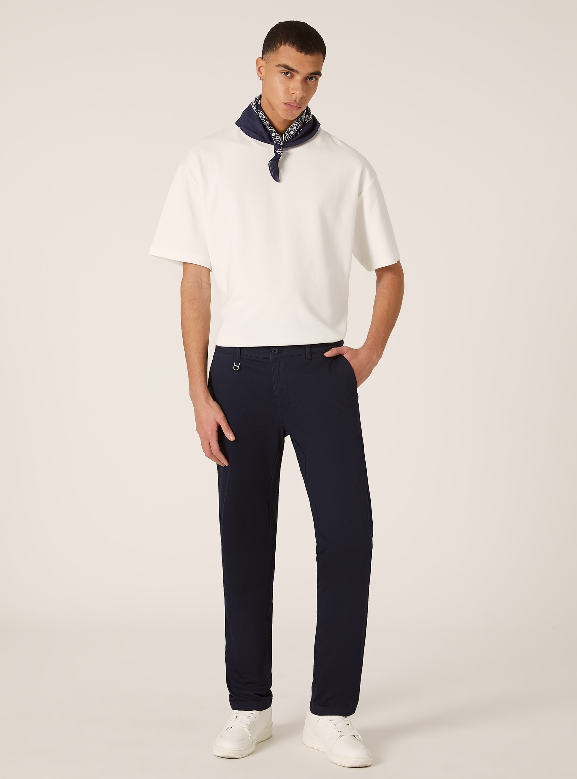 Skinny fit stretch twill chinos, BL1 BLUE DARK