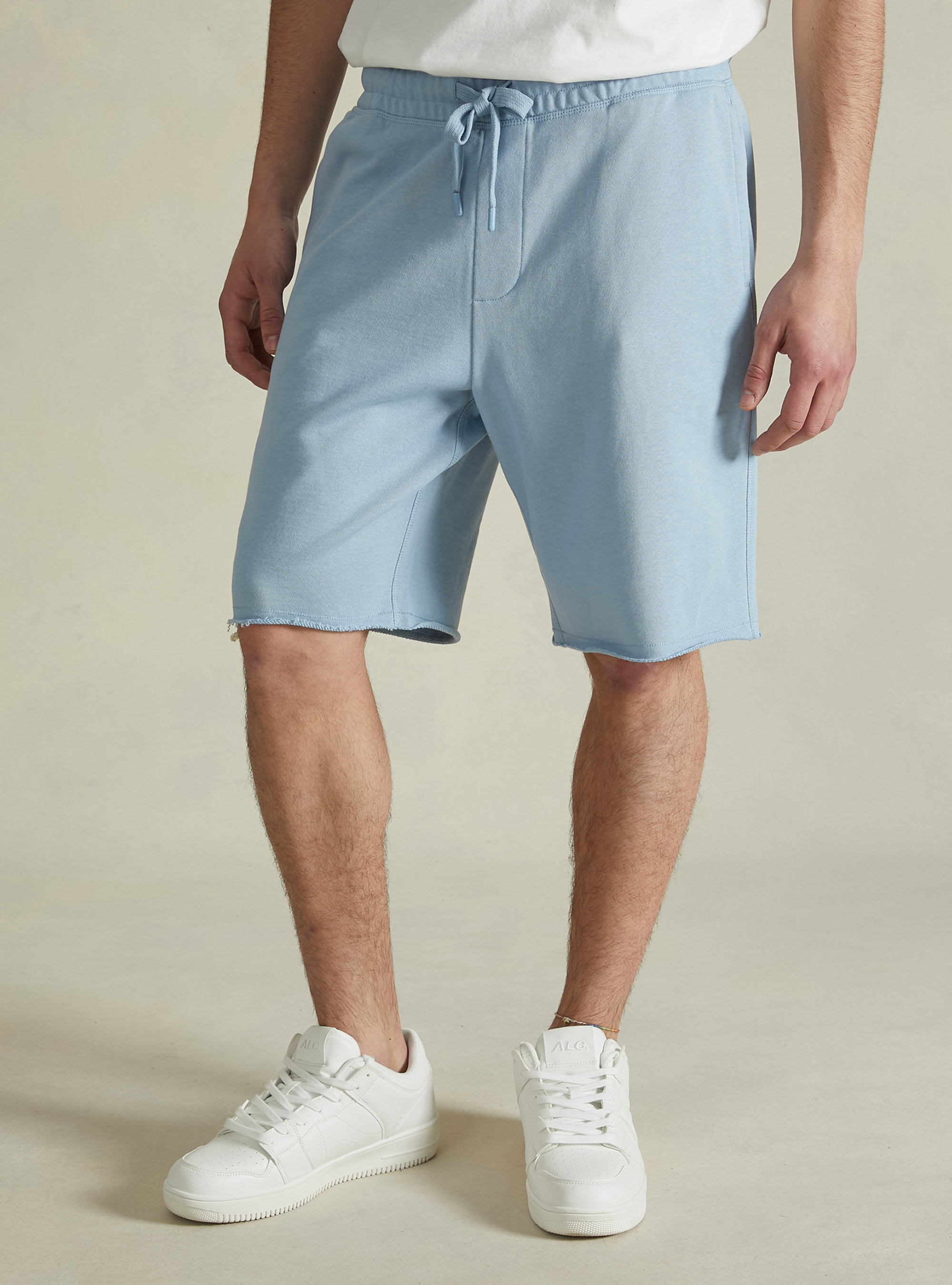 Cotton jogger bermuda shorts, AZ3 AZURE LIGHT