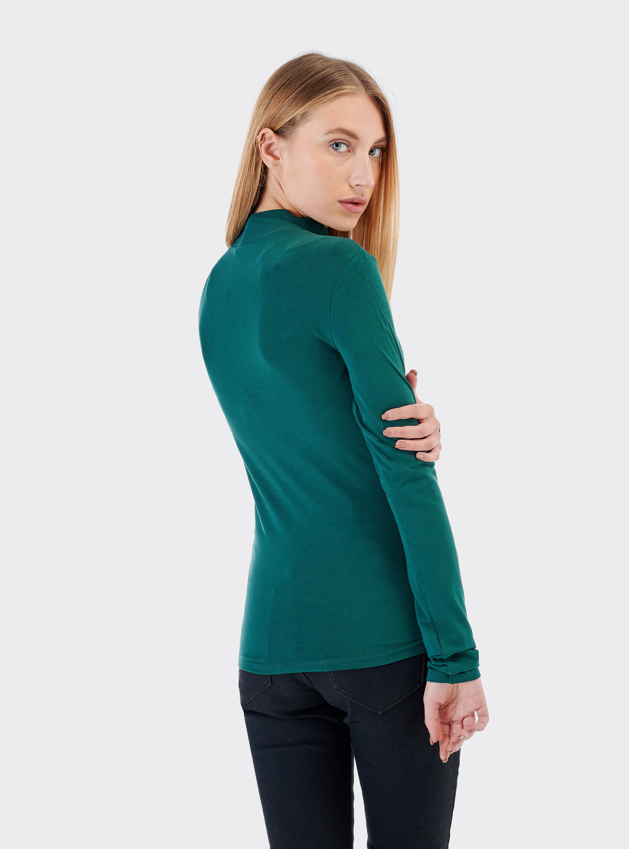 Comfort fit half neck t-shirt, C6698 GREEN