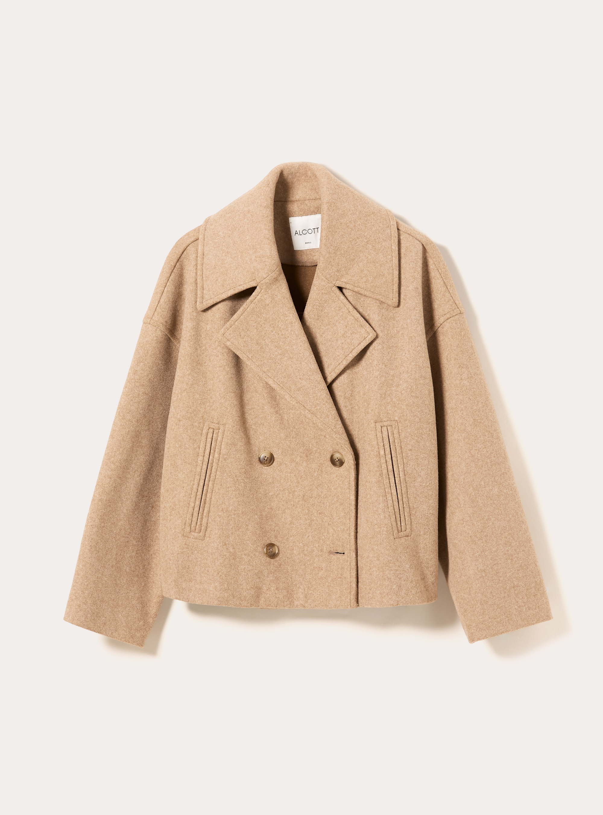 Short wool coat, MTB3 TOBACCO MEL LIGHT