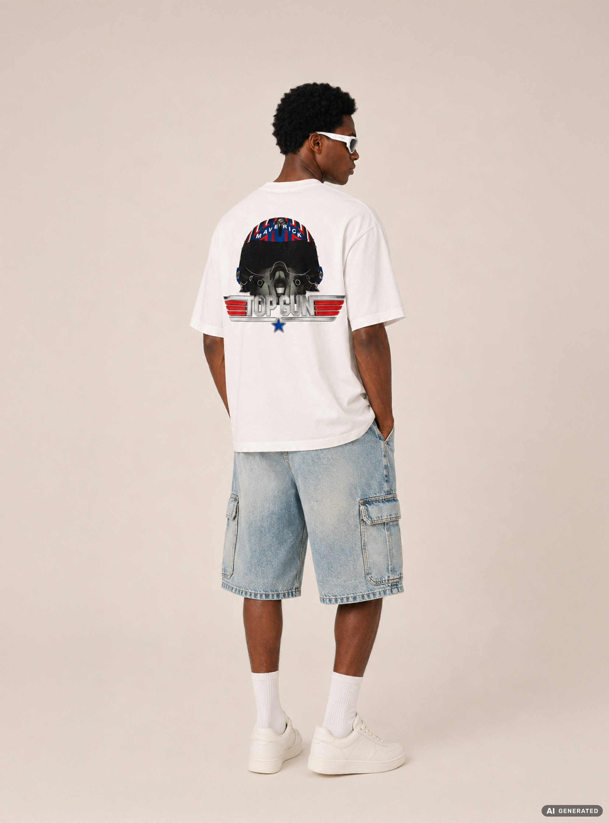 Licenza top gun t-shirt boxy, WH3 WHITE