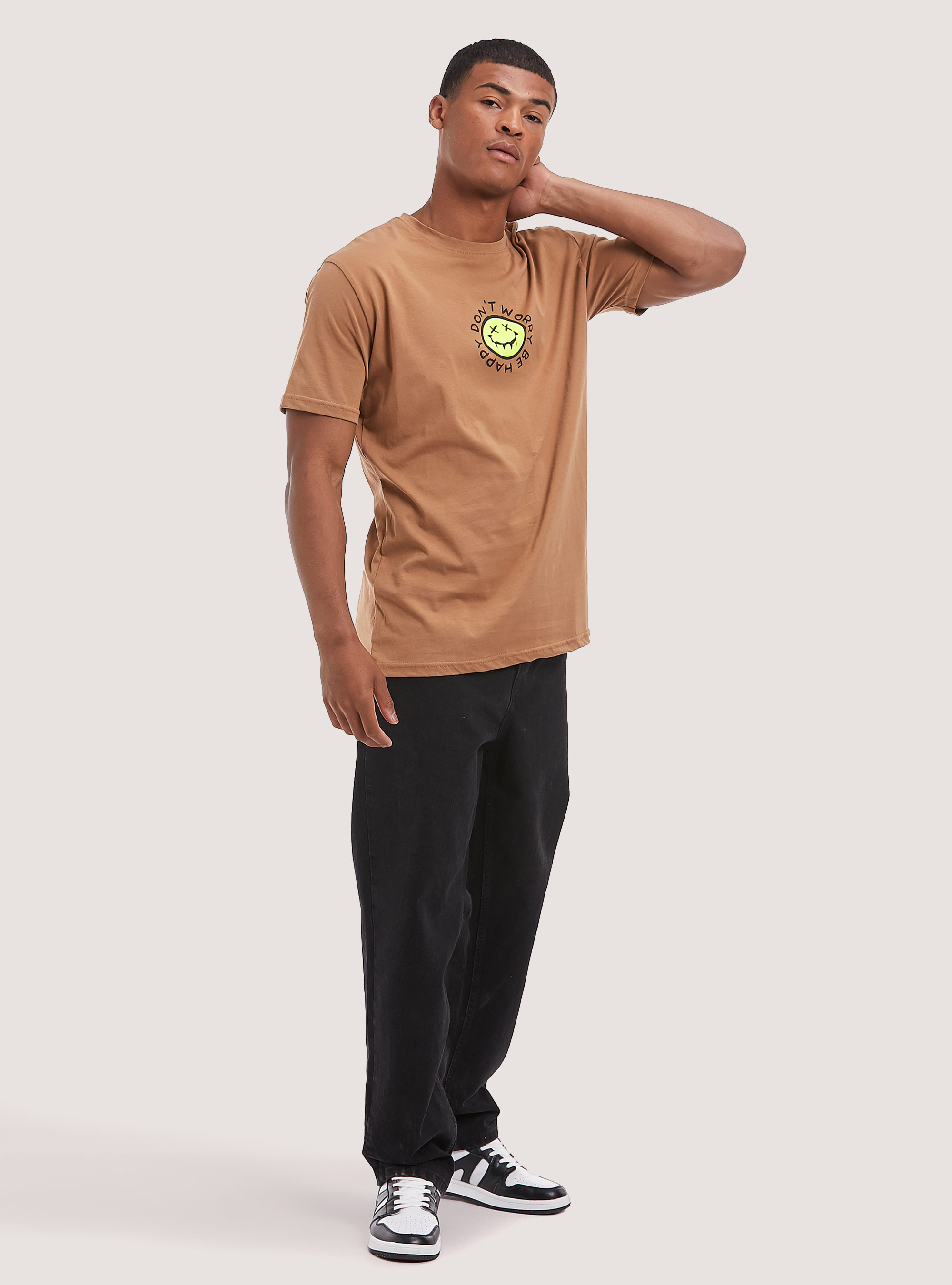 T-shirt with Smile Collection print, BG1 BEIGE DARK