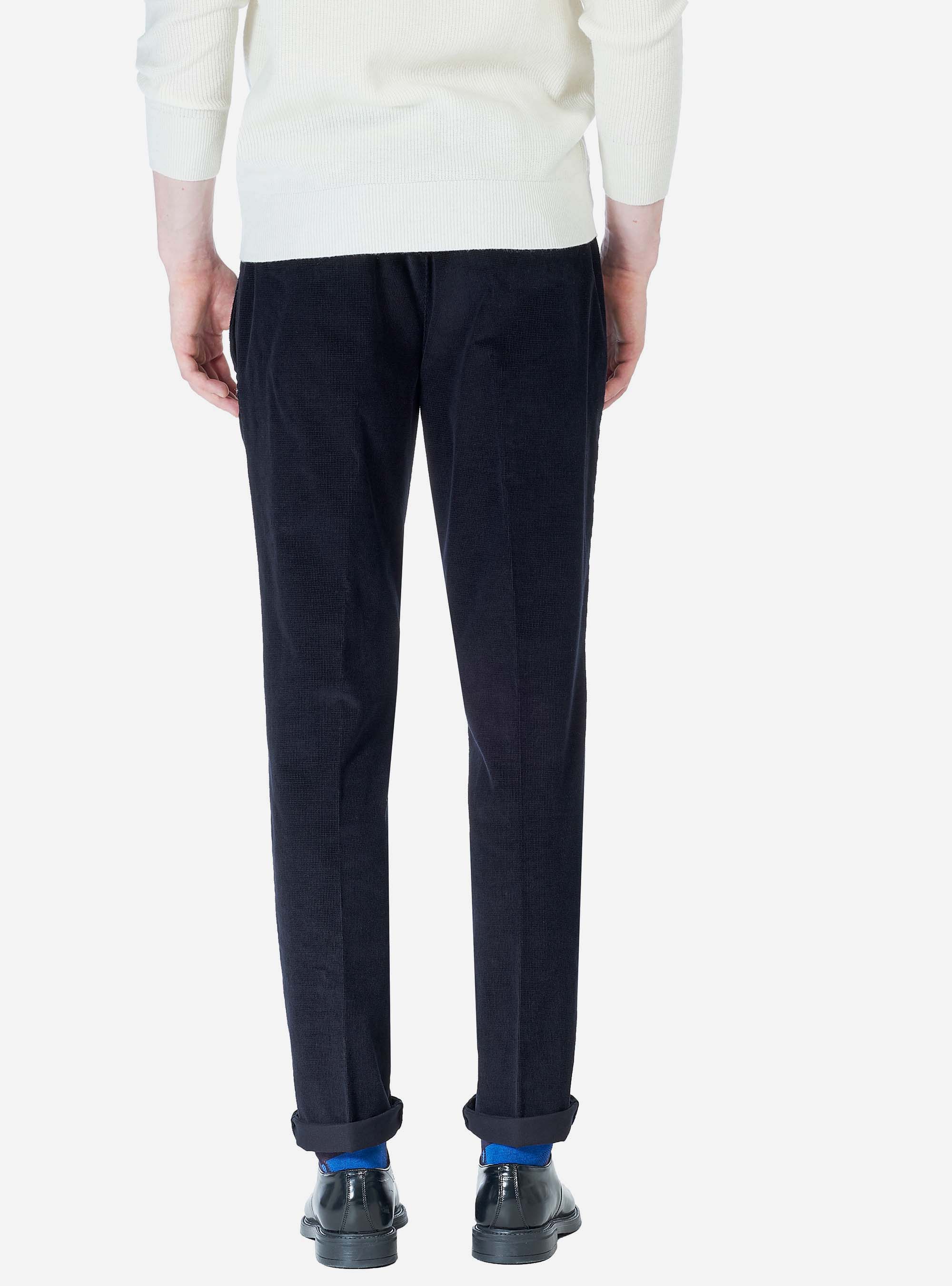 Pantaloni chino in velluto, NERO