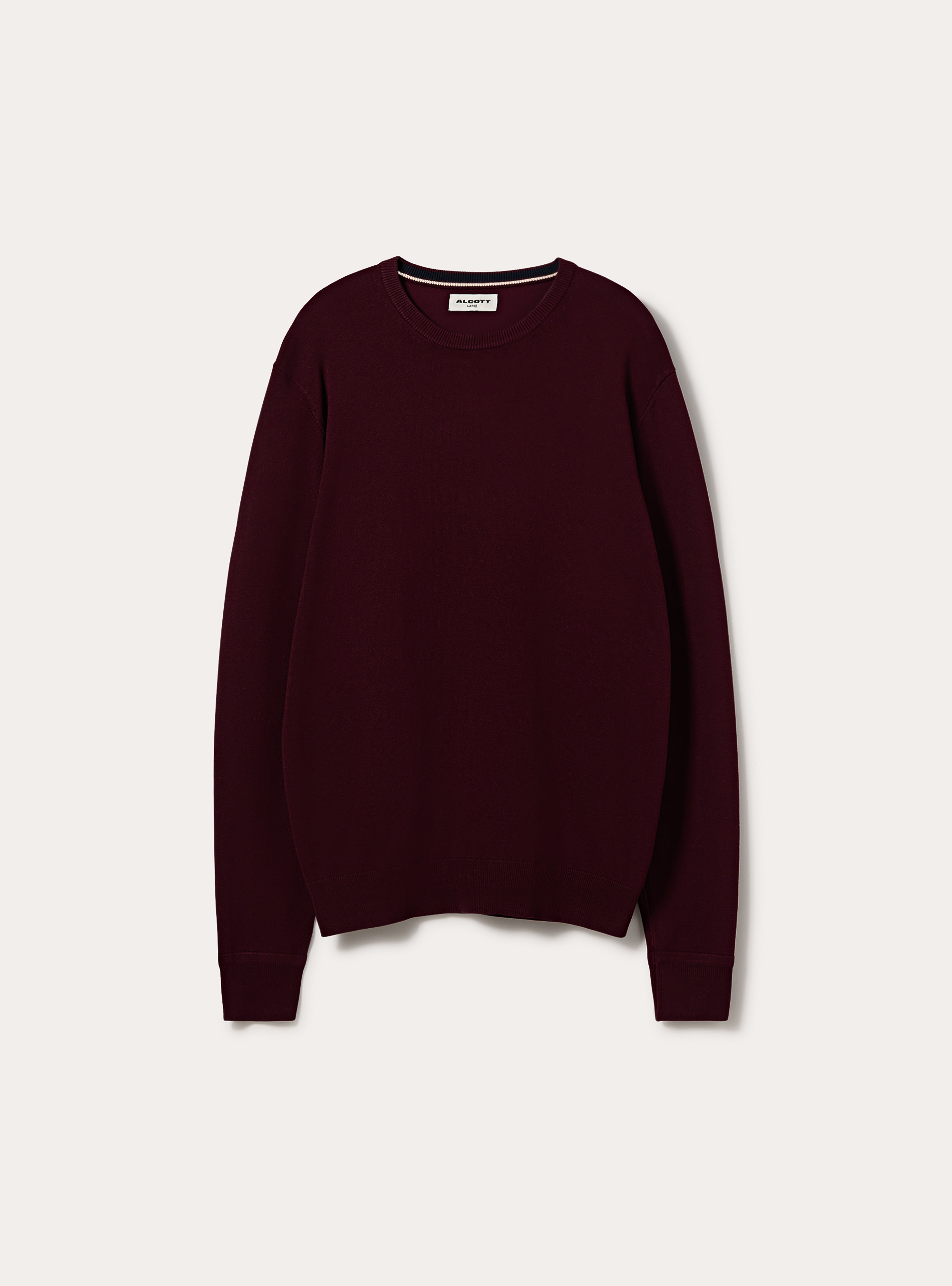 Pullover girocollo in viscosa, BO1 BORDEAUX DARK