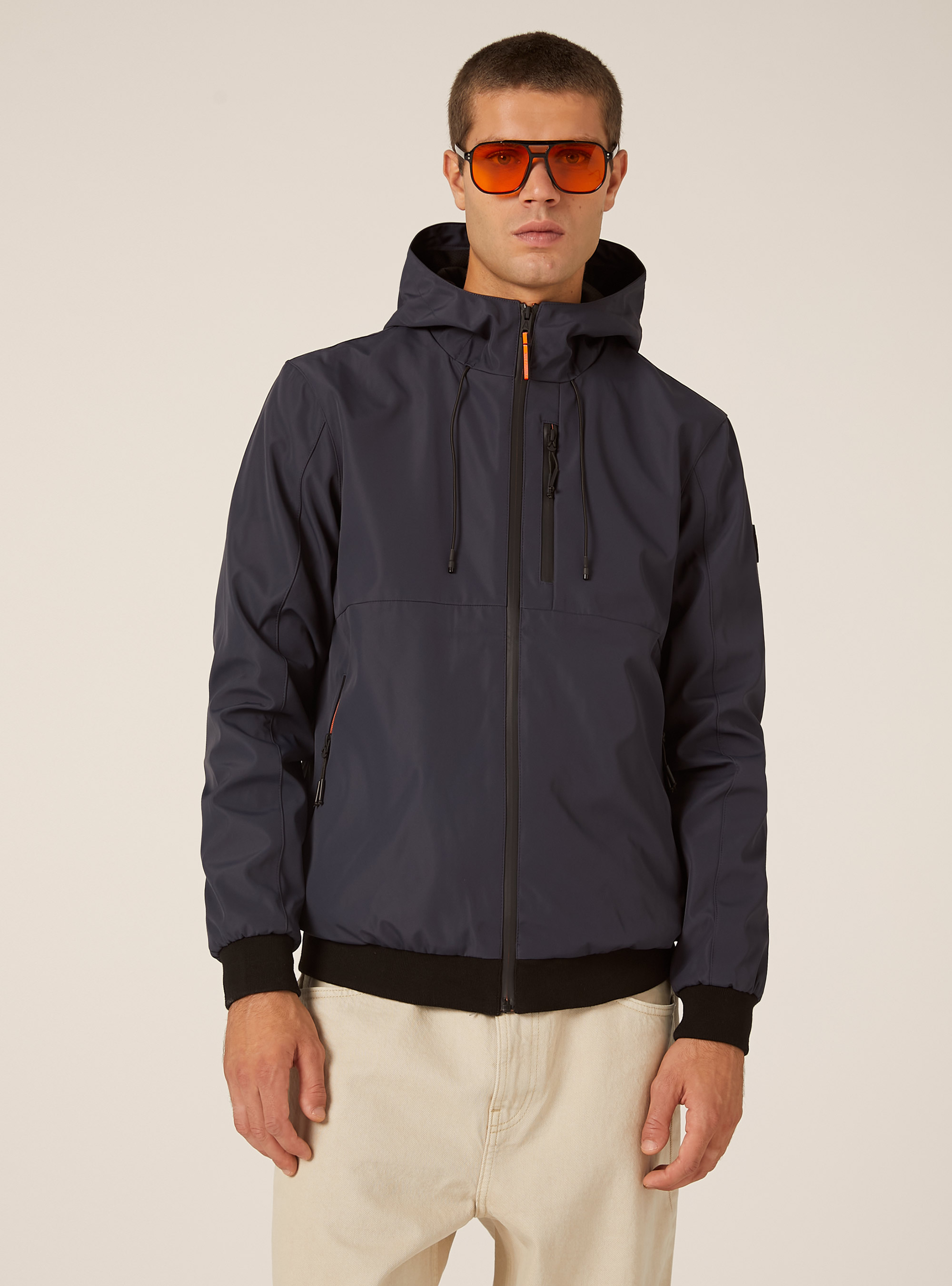 Blouson coupe-vent à capuche, NA1 NAVY DARK