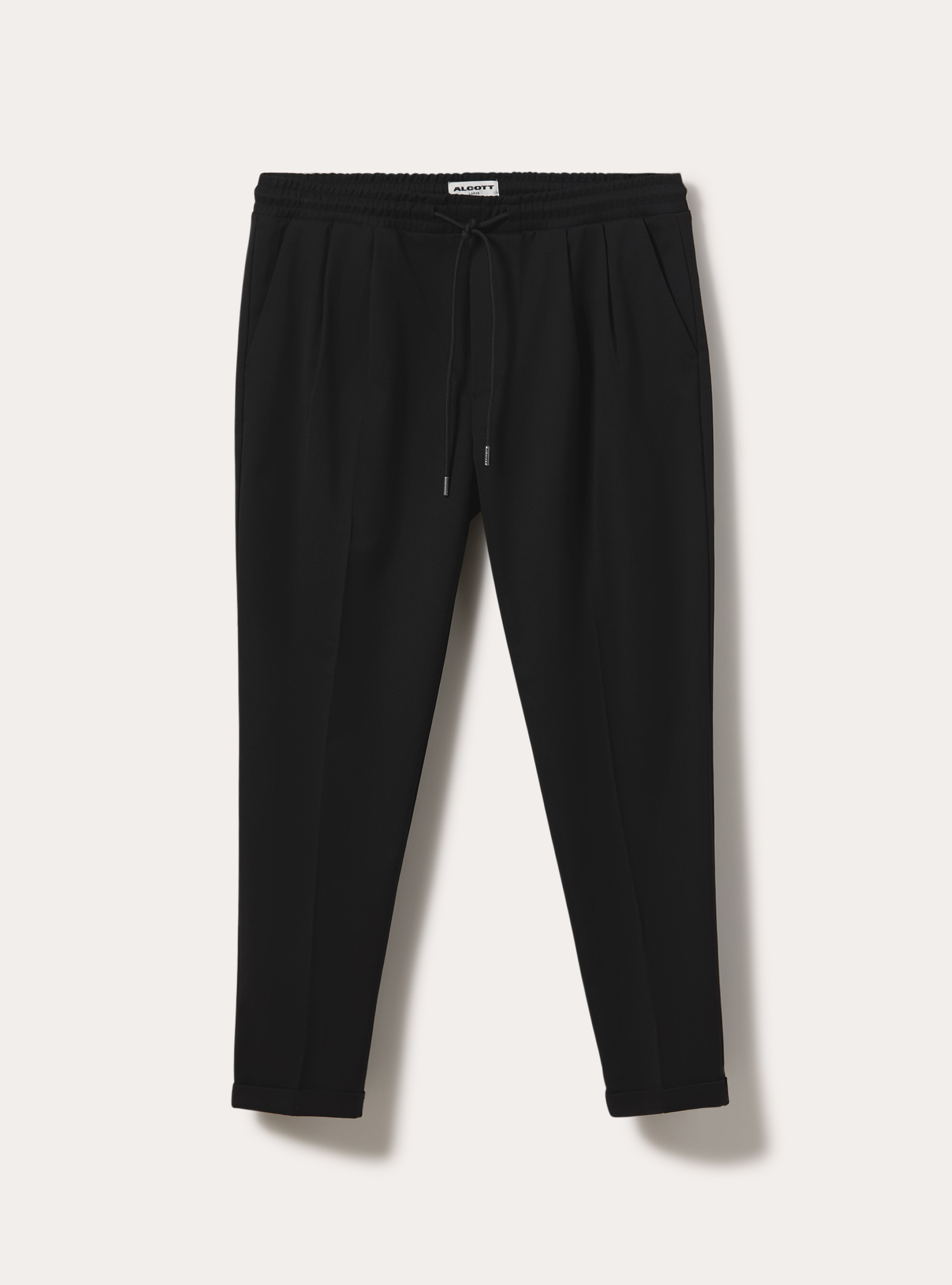 Pantalon jogging en twill avec pinces, BK1 BLACK
