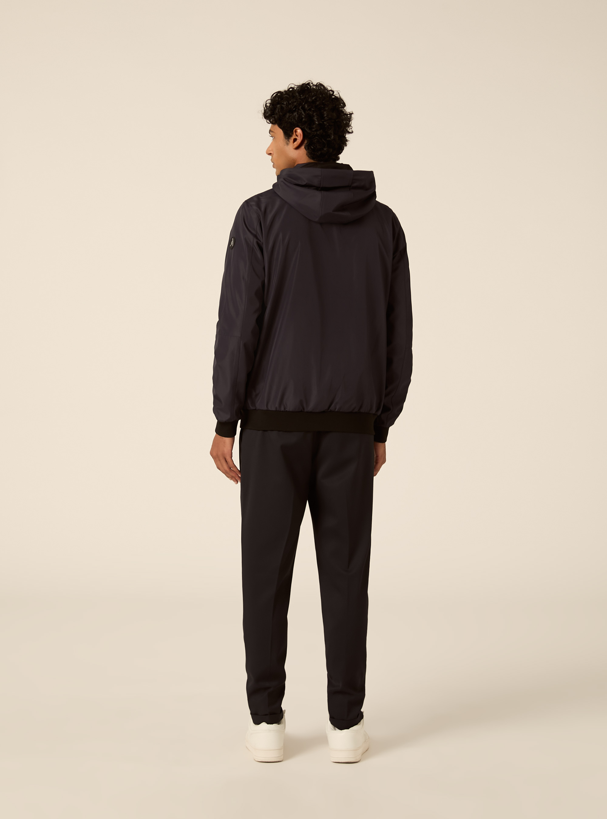 Bomber antivento con cappuccio, NA1 NAVY DARK