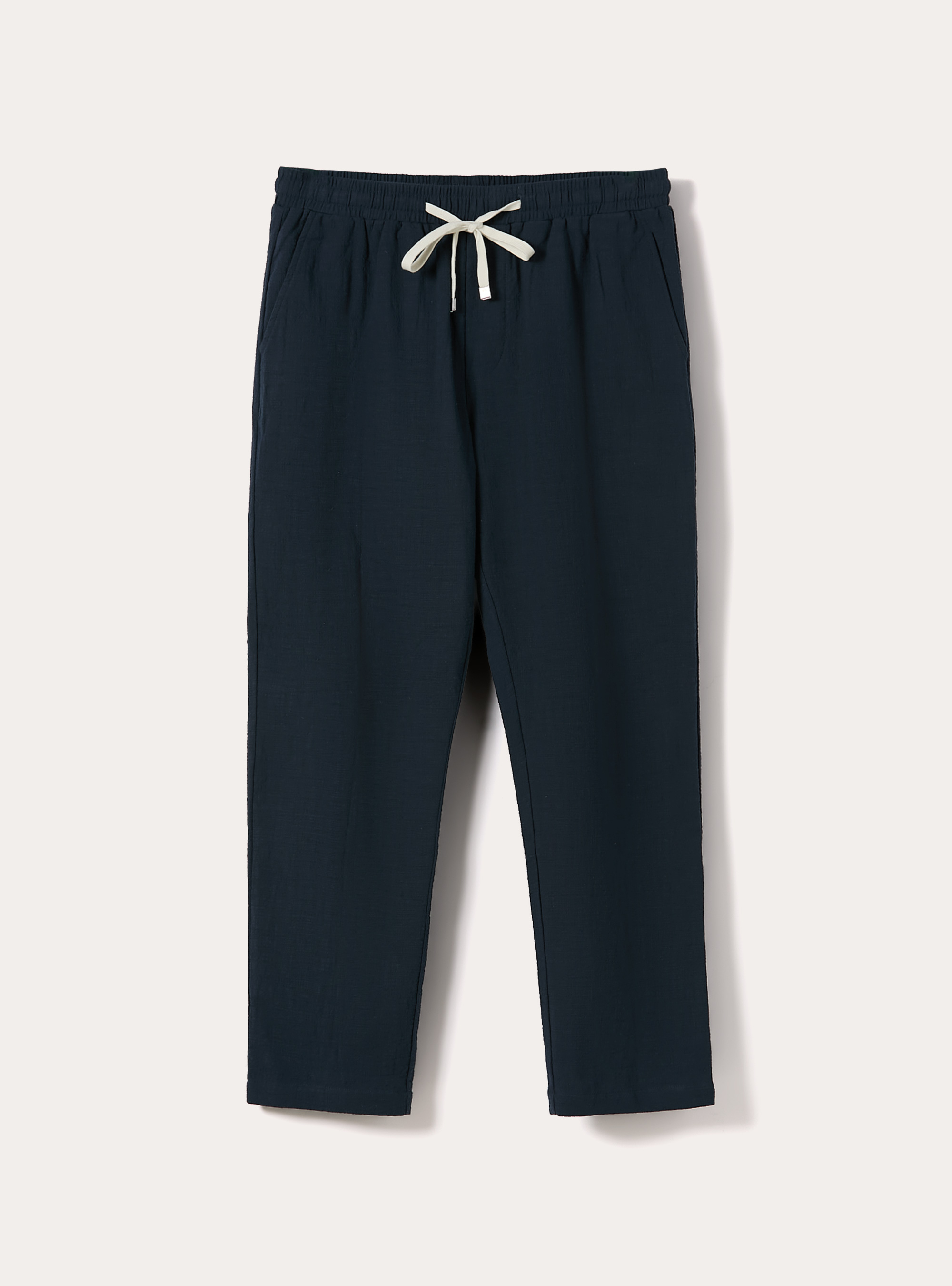 Pantaloni in cotone con laccio in vita, NA2 NAVY MEDIUM