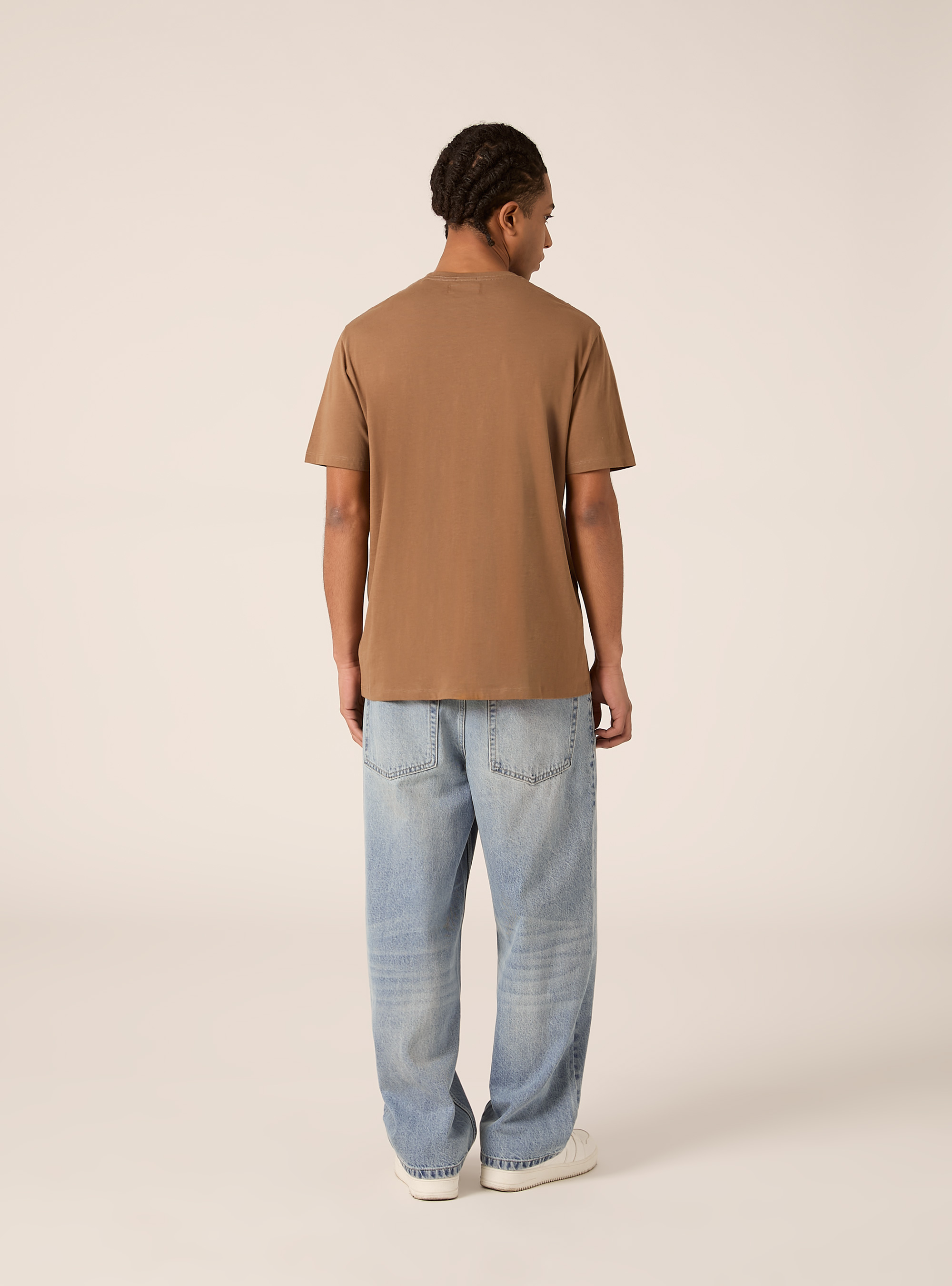 T-shirt basique en coton, BR2 BROWN MEDIUM