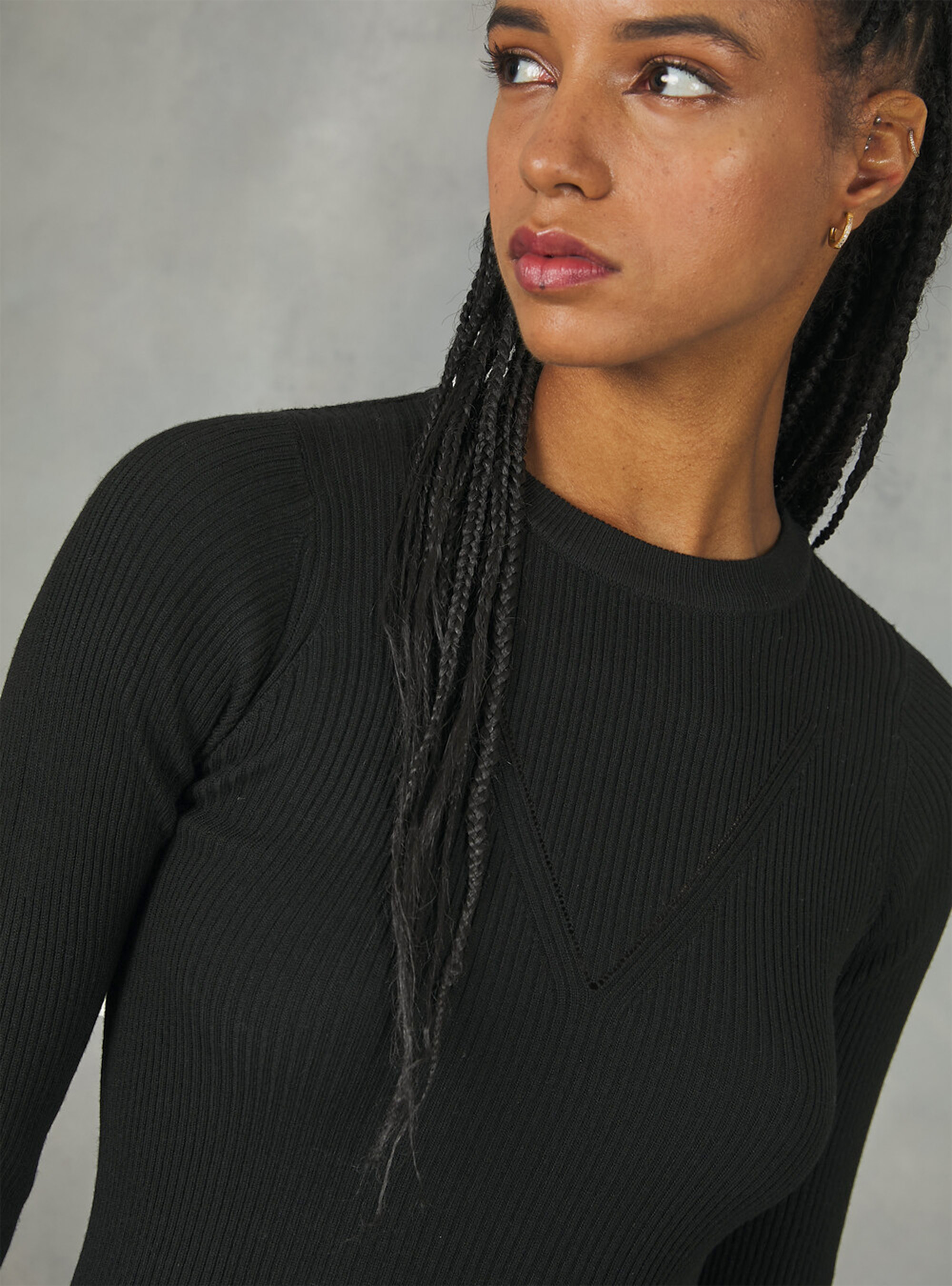 Pullover with V motif, BK1 BLACK