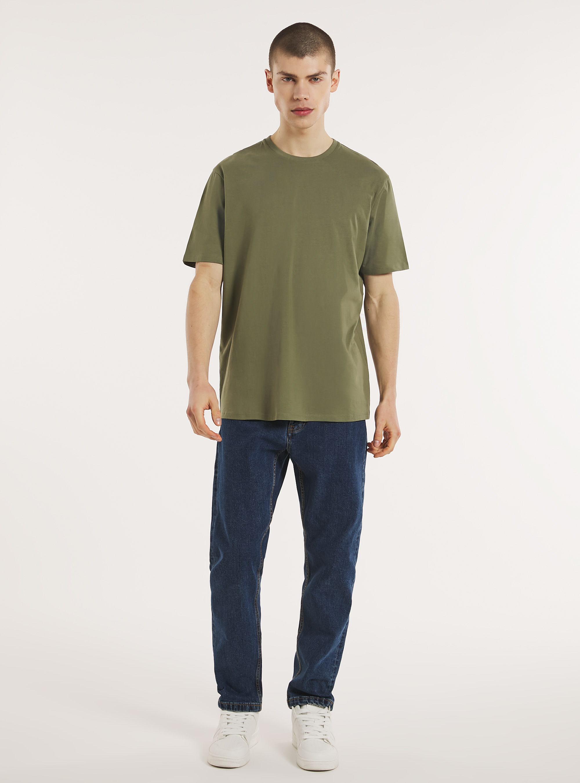 Crew-neck cotton T-shirt, KY2 KAKY MEDIUM