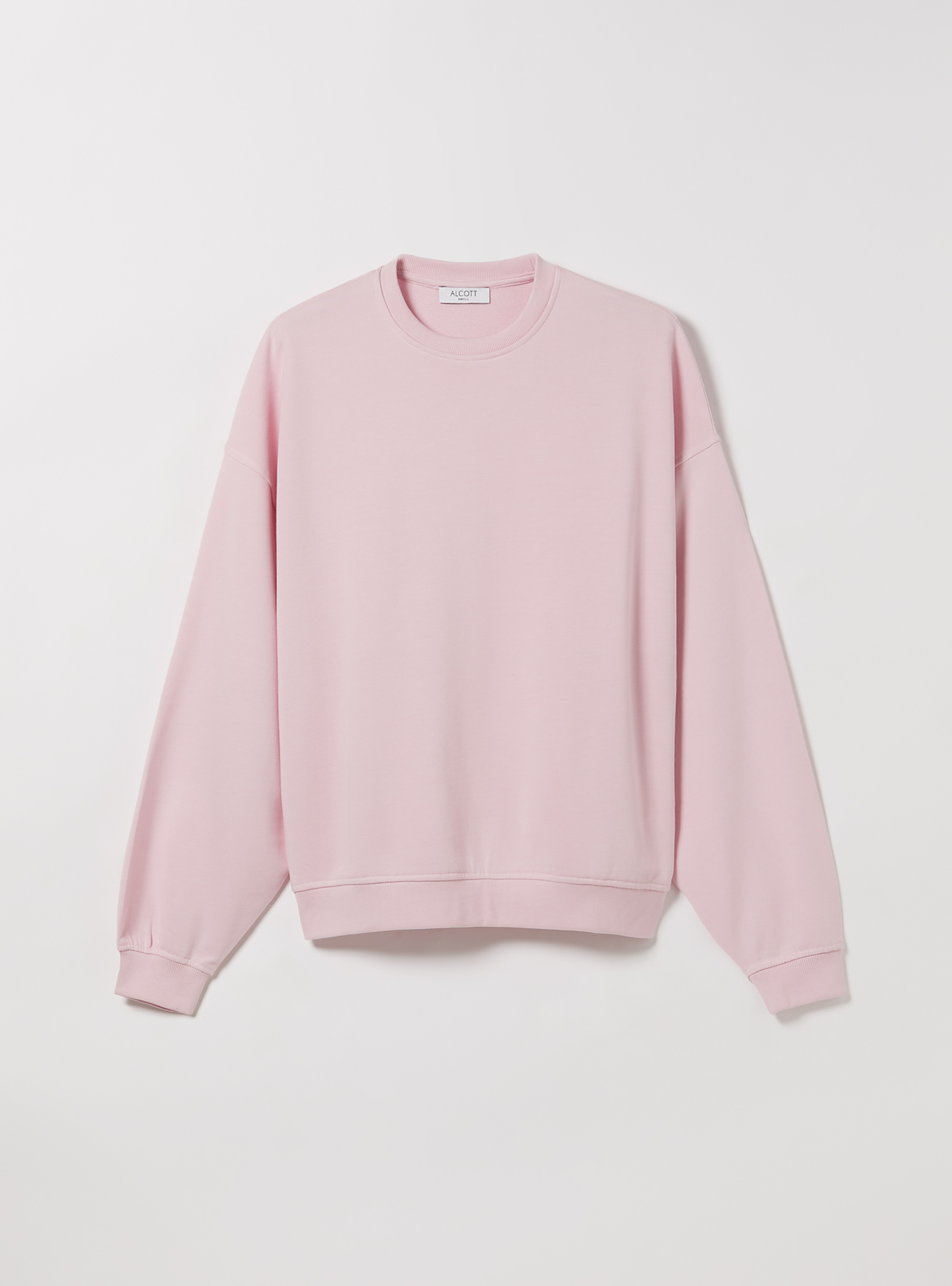Plain cotton crew-neck sweatshirt, PK3 PINK LIGHT