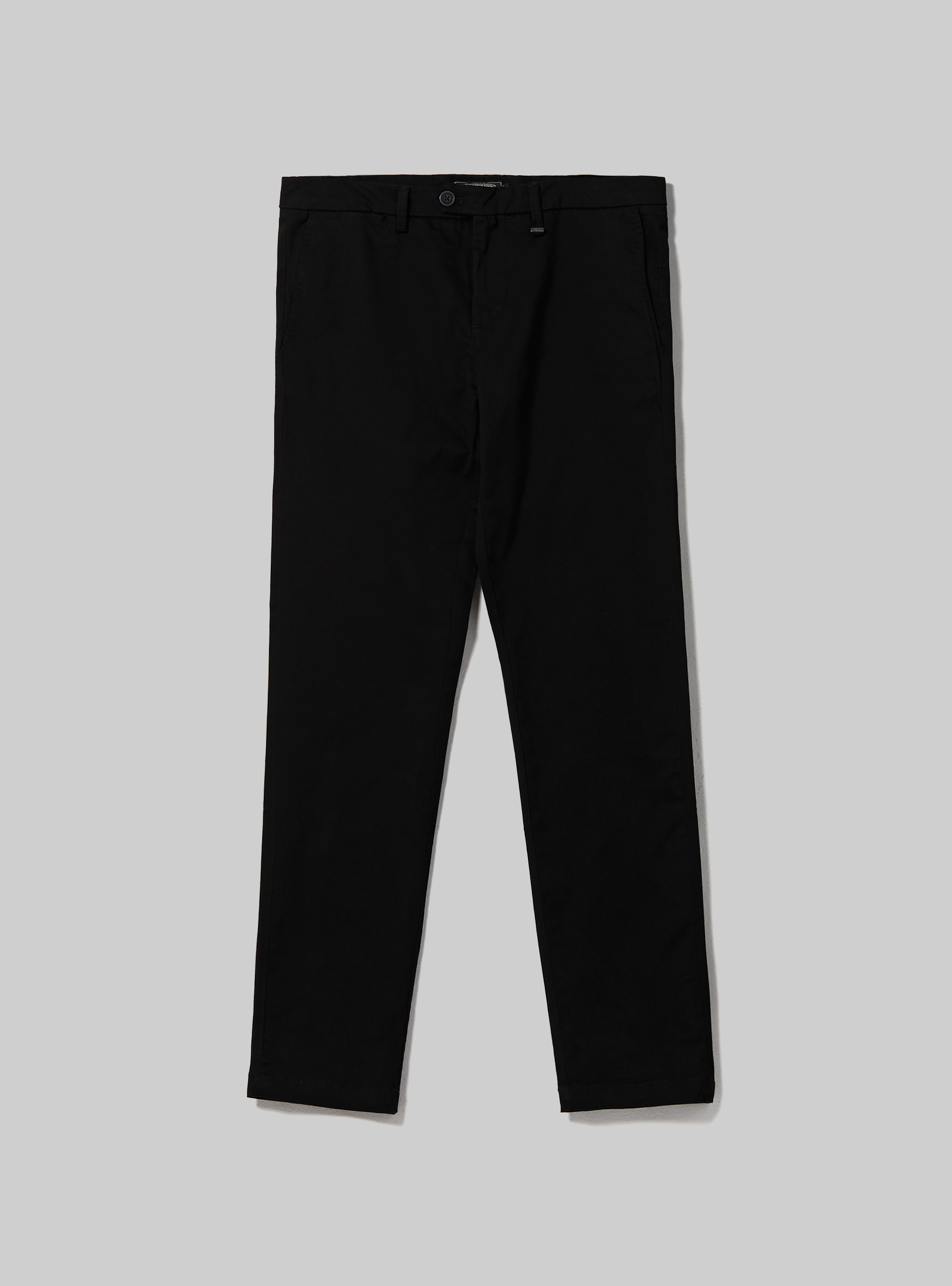 Stretch cotton twill chinos, BK1 BLACK