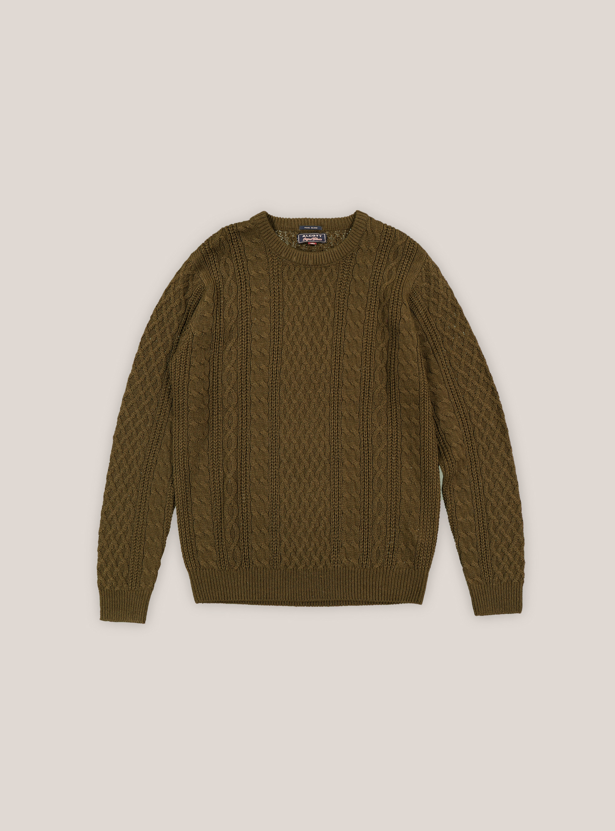 Crew-neck pullover with braids, C6706 KAKY