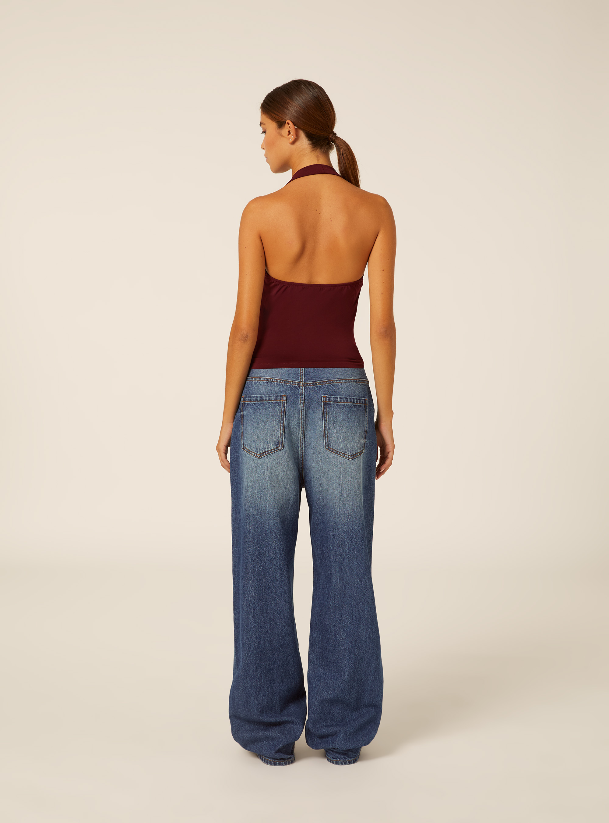 Canotta halter, BORDEAUX SCURO