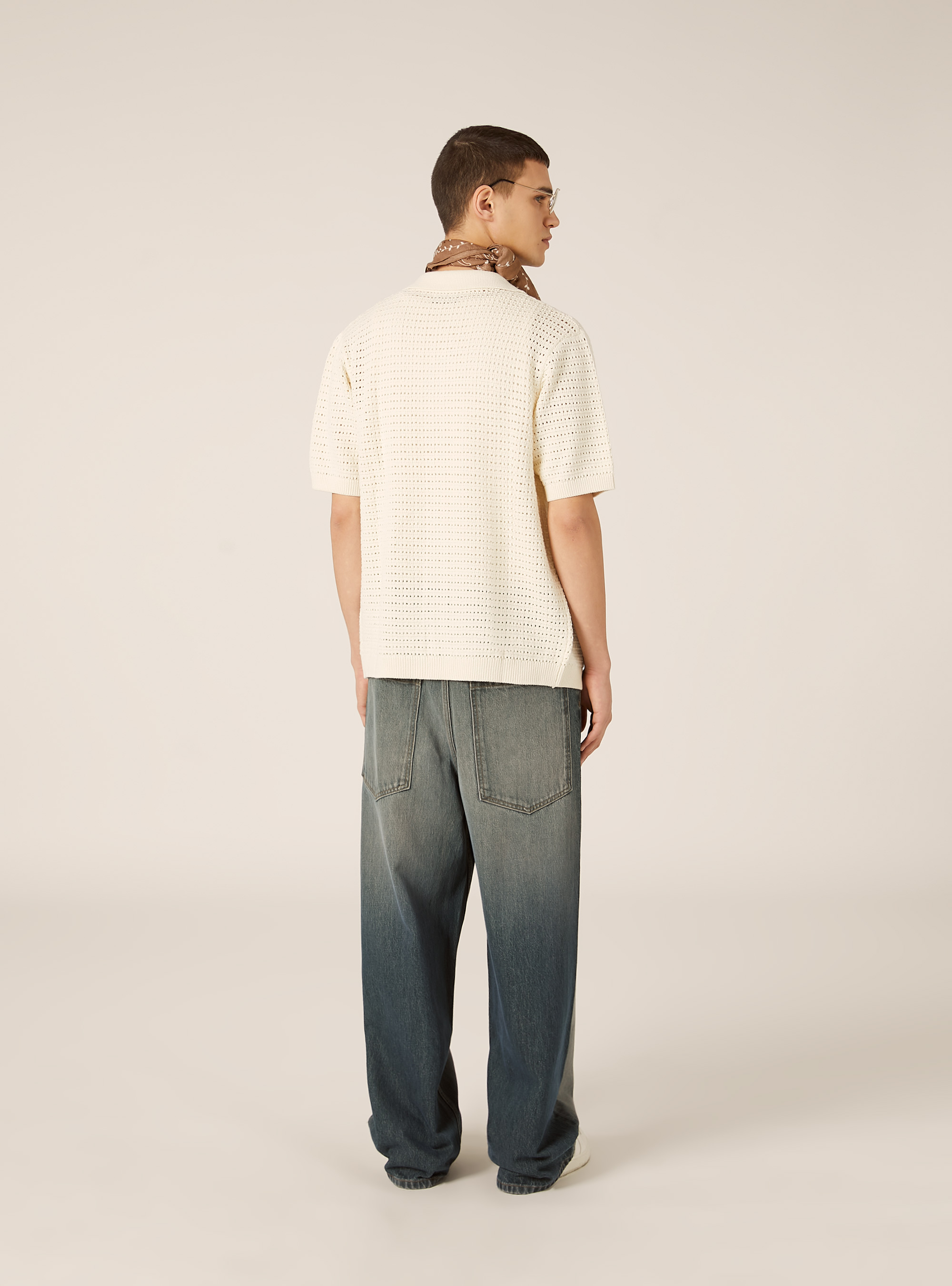 Openwork knit cardigan, CR3 CREAM LIGHT