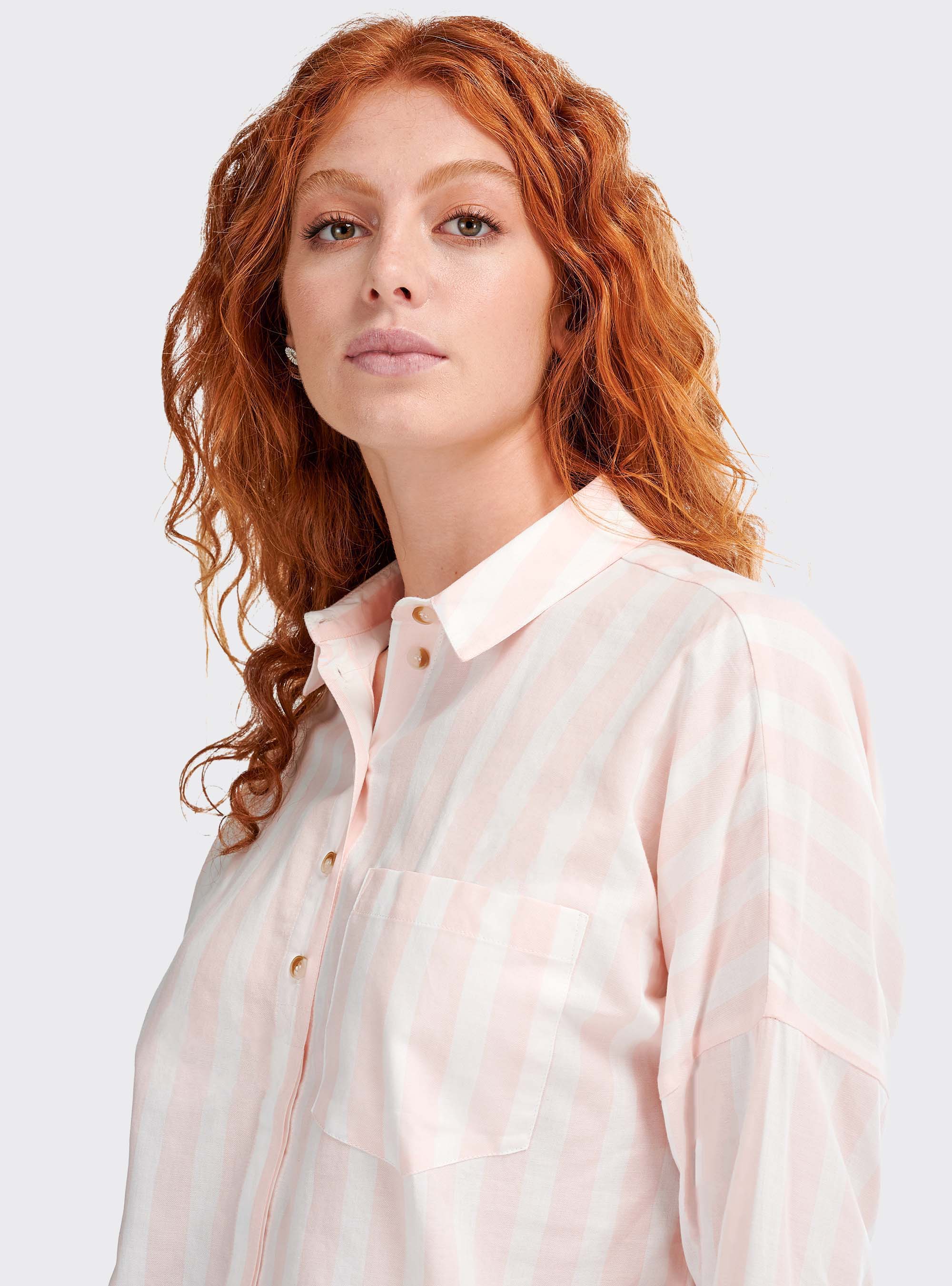 Striped shirt with long sleeves, STR4 PINK STRIPE