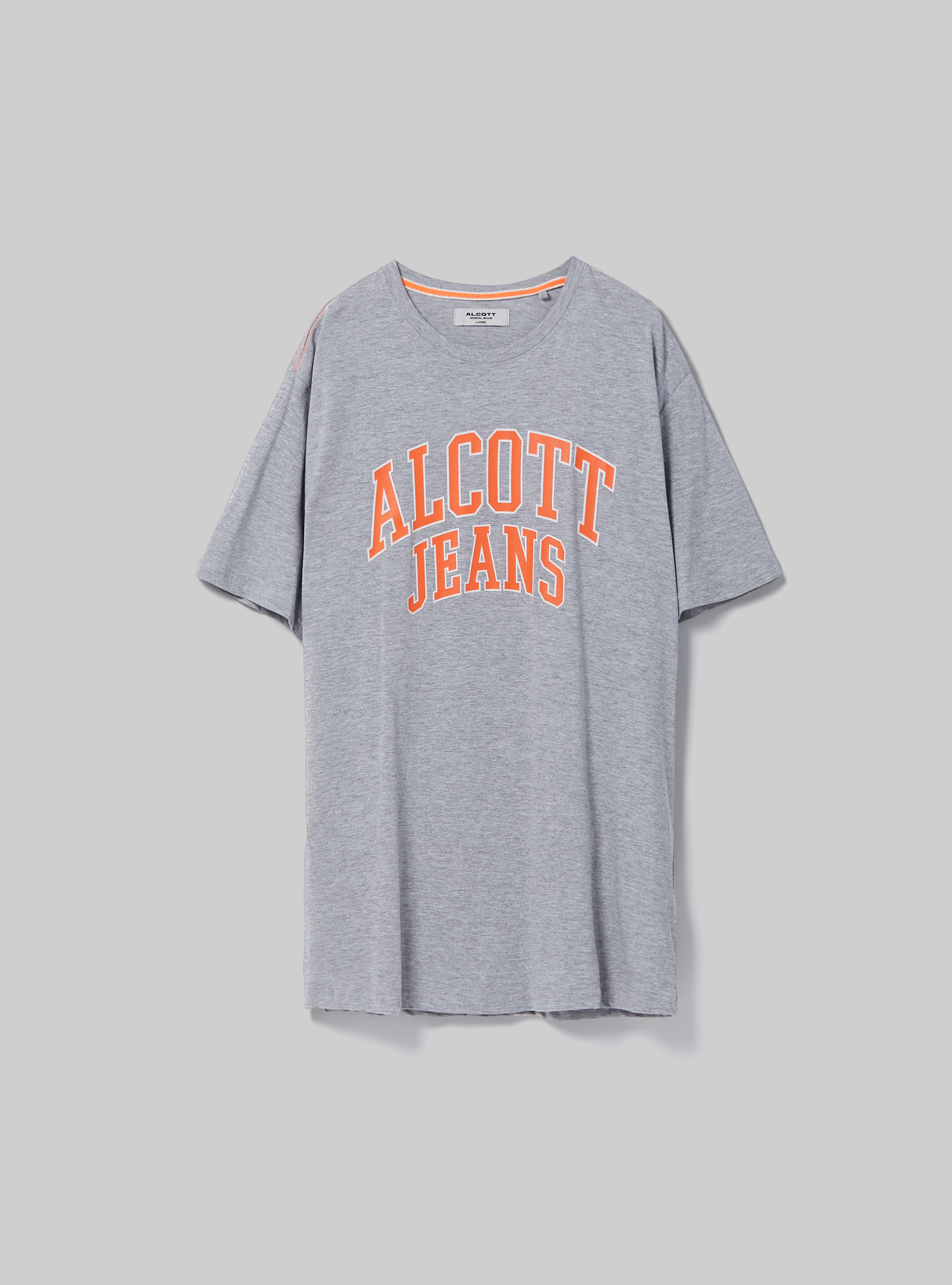 Cotton T-shirt with print, LIGHT GREY MELANGE