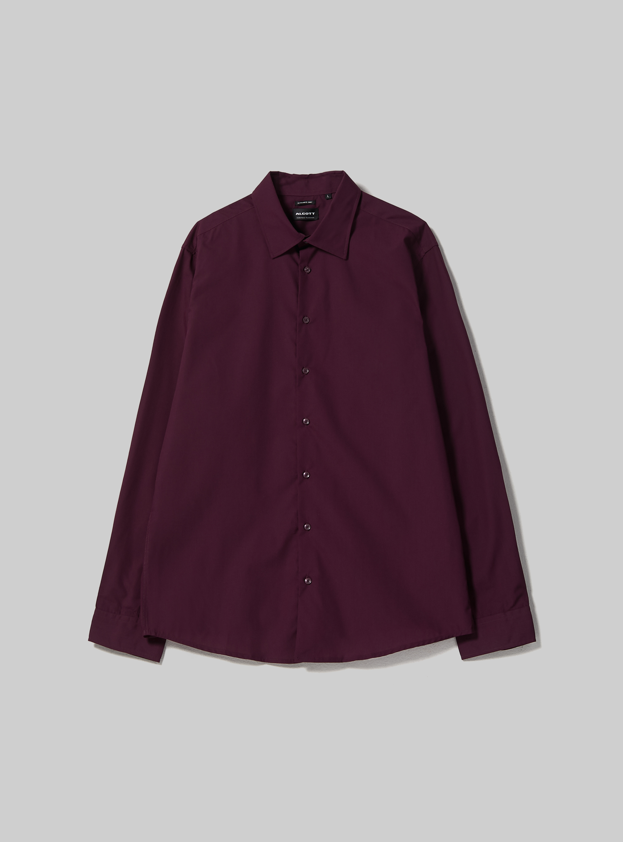 Camisa lisa de manga larga, VI1 VIOLET DARK