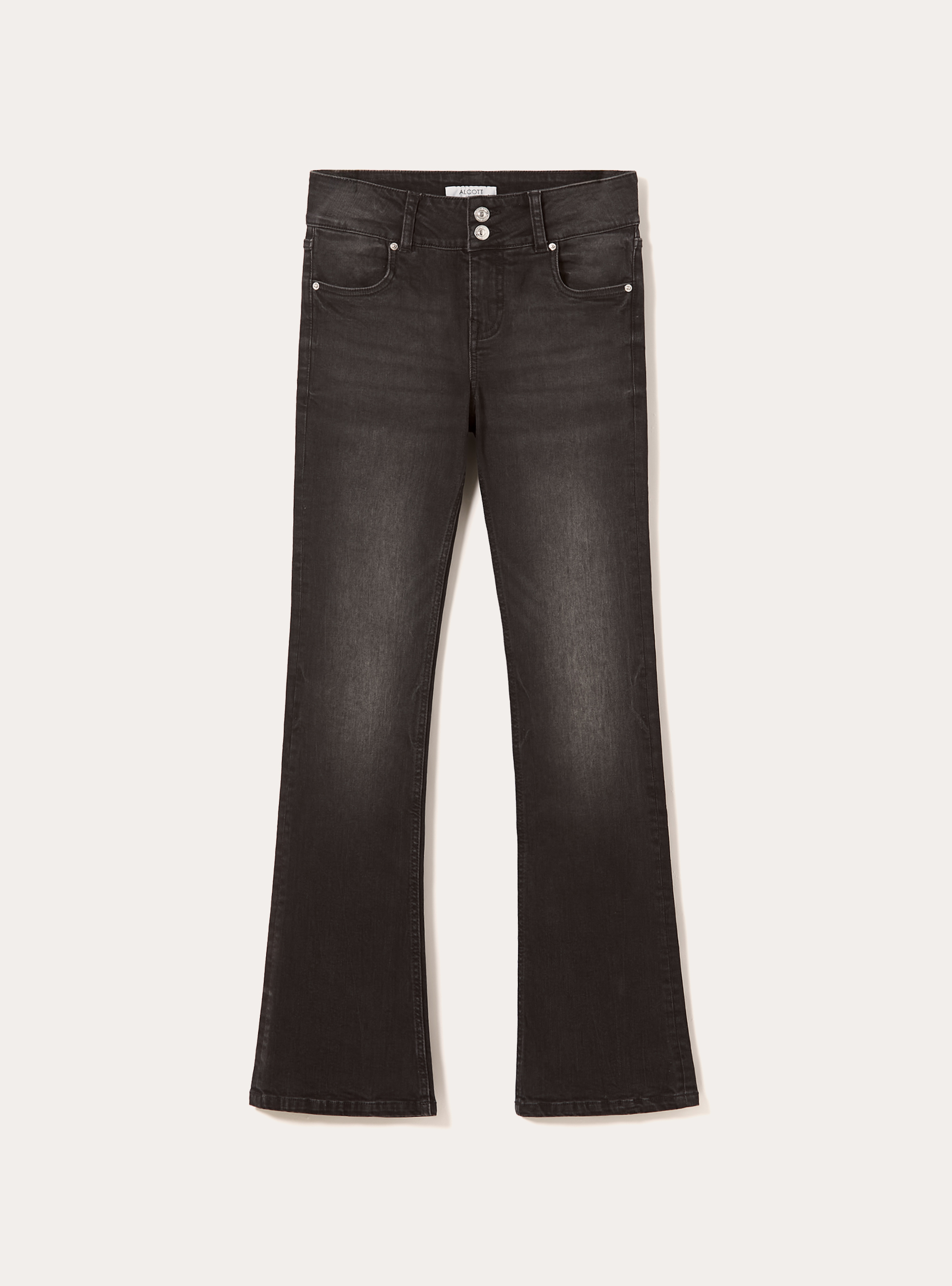 Jeans bootcut low waist, D000 BLACK