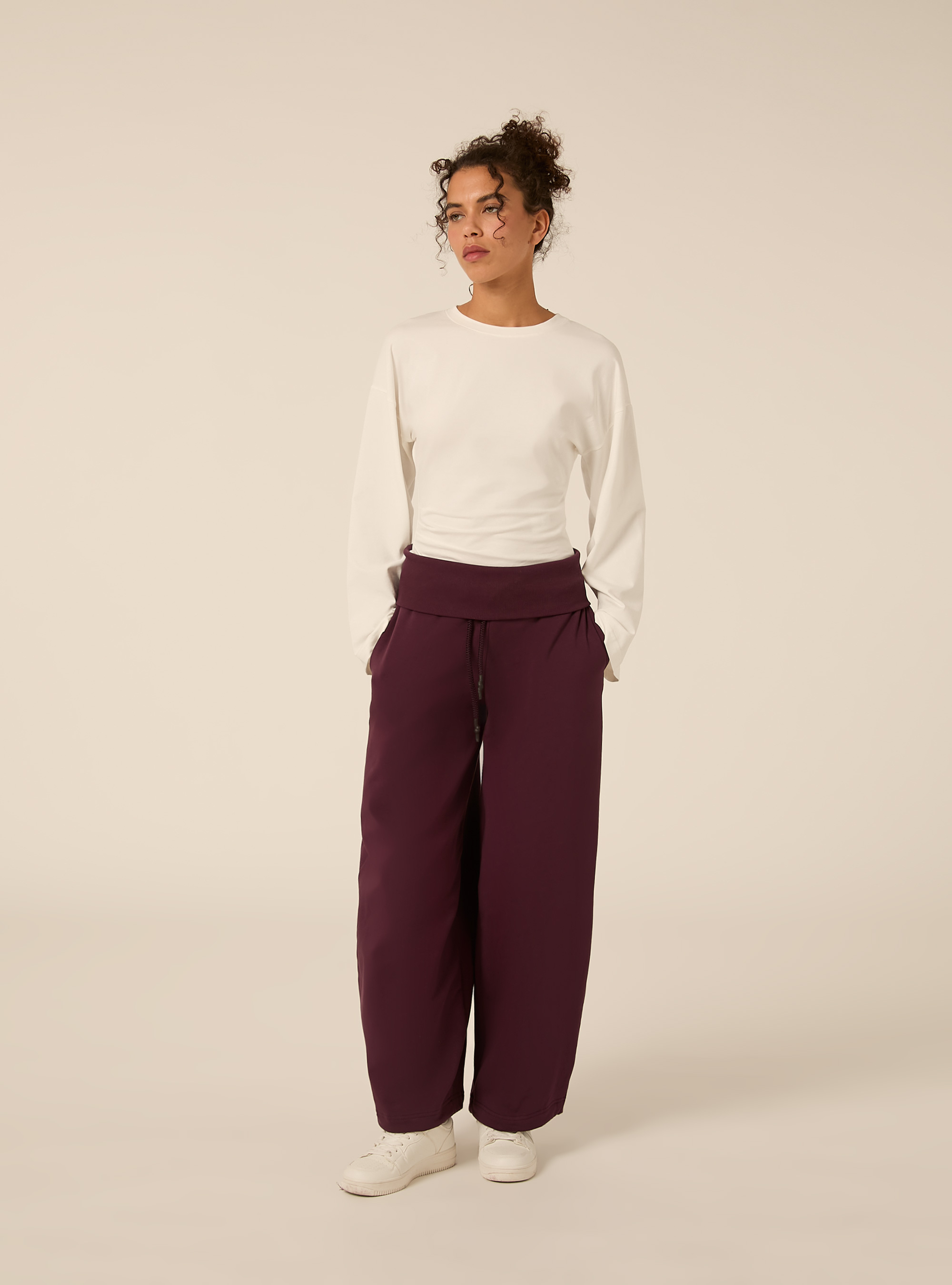 Pantaloni Jogger barrel fit con fascia risvoltata, VI1 VIOLET DARK