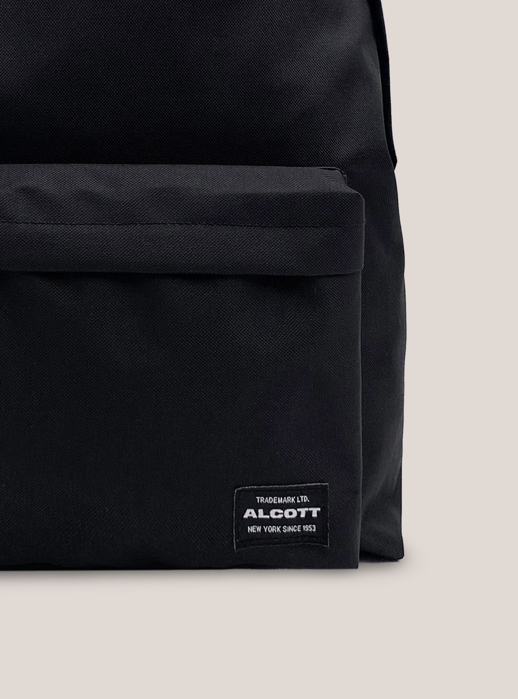 One color basic backpack, BLACK