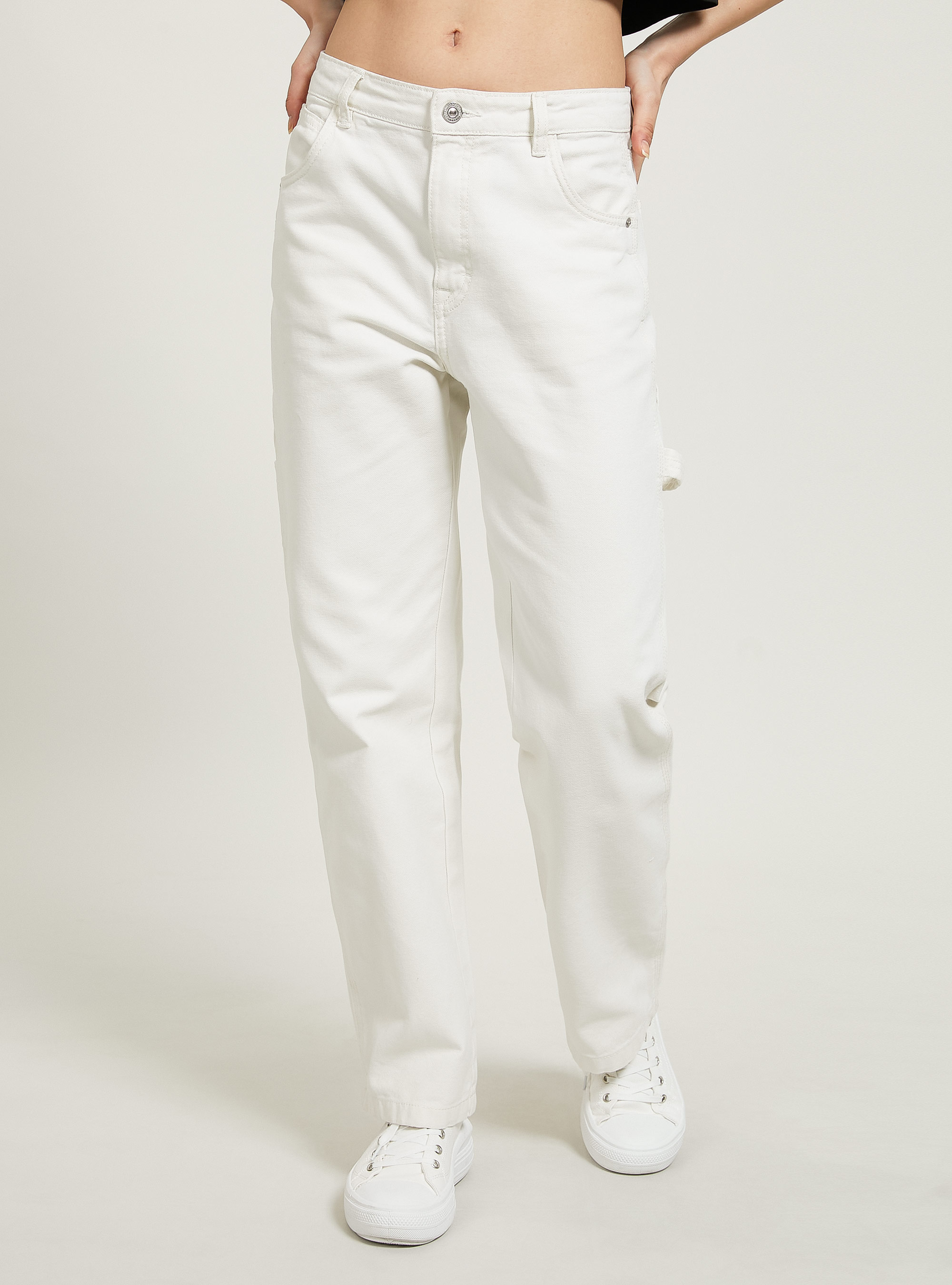 Carpenter canvas trousers, WH1 OFF WHITE