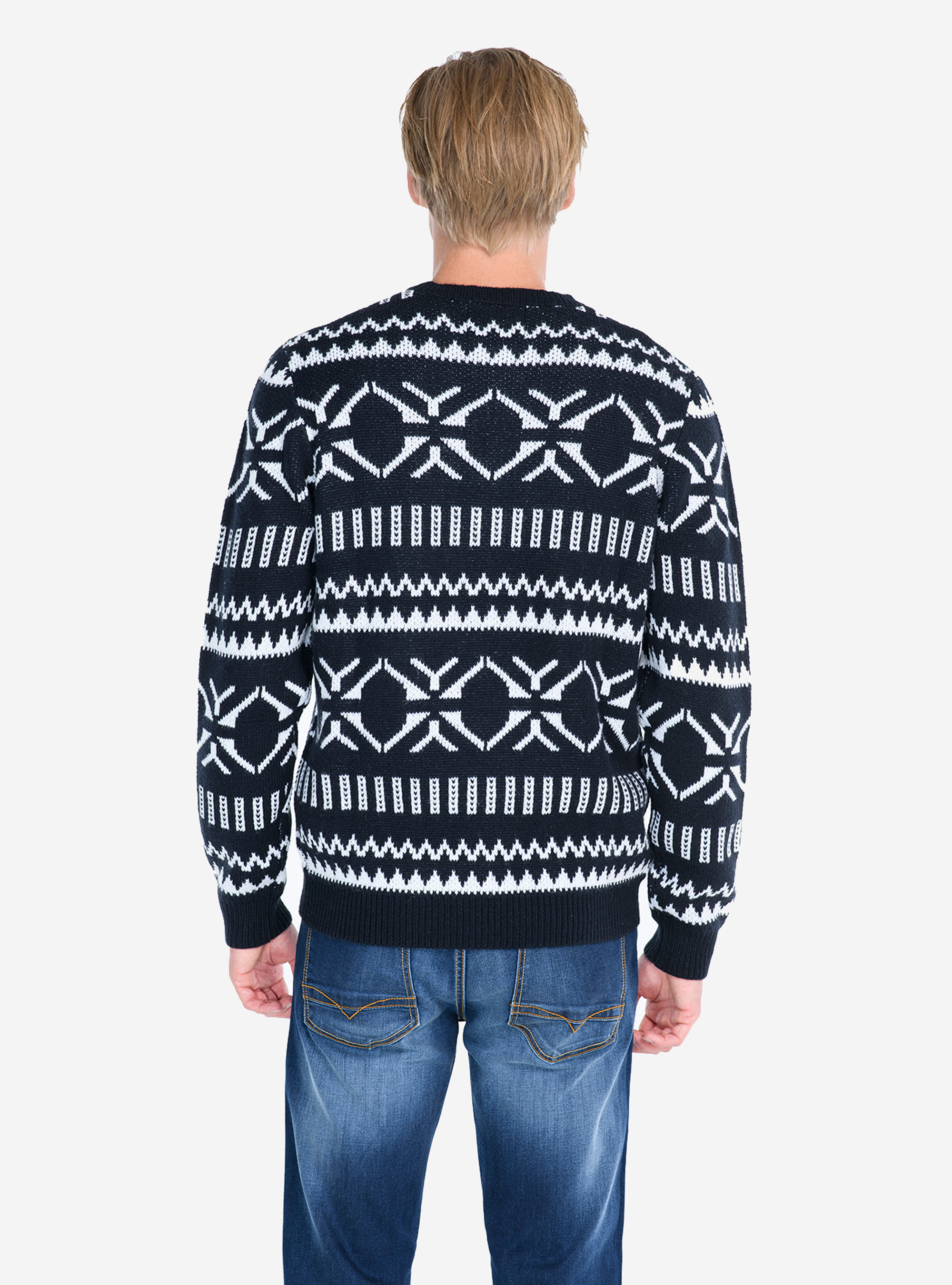 JAQUARD PULLOVER, BLUE NAVY