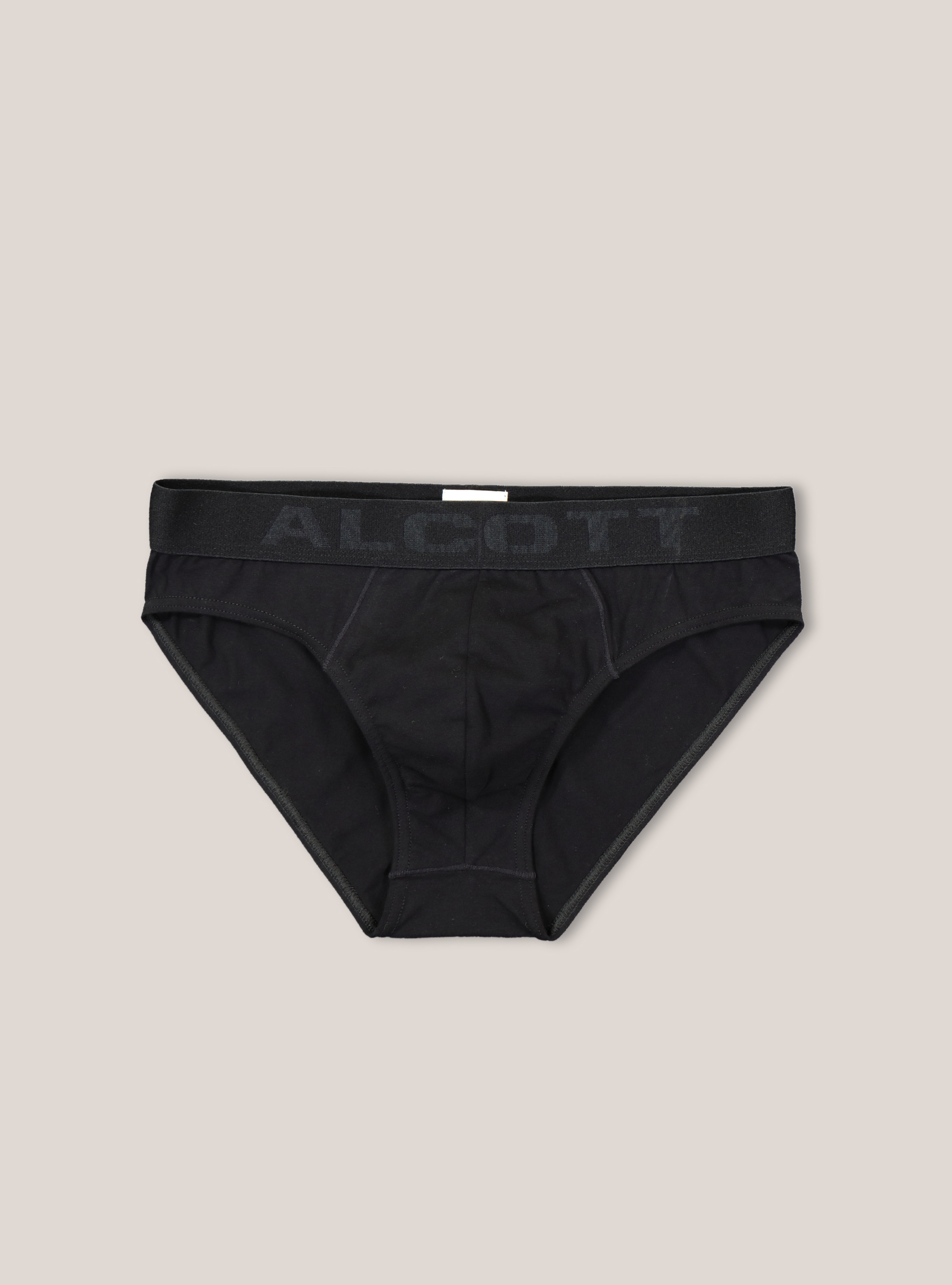 Slip in cotone elasticizzato con logo, NERO